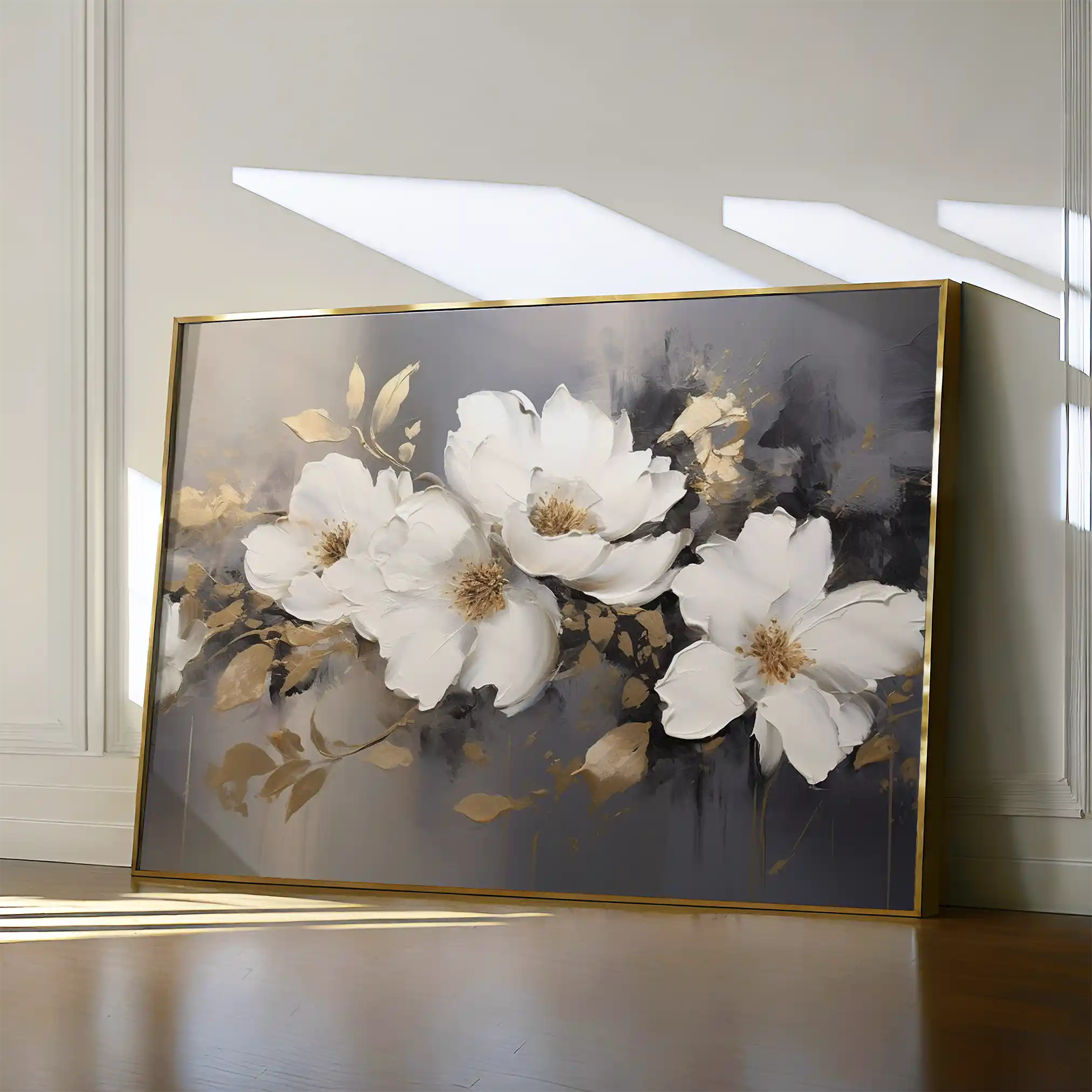 Floral 213 Canvas Art 60 x 40 cm / Black