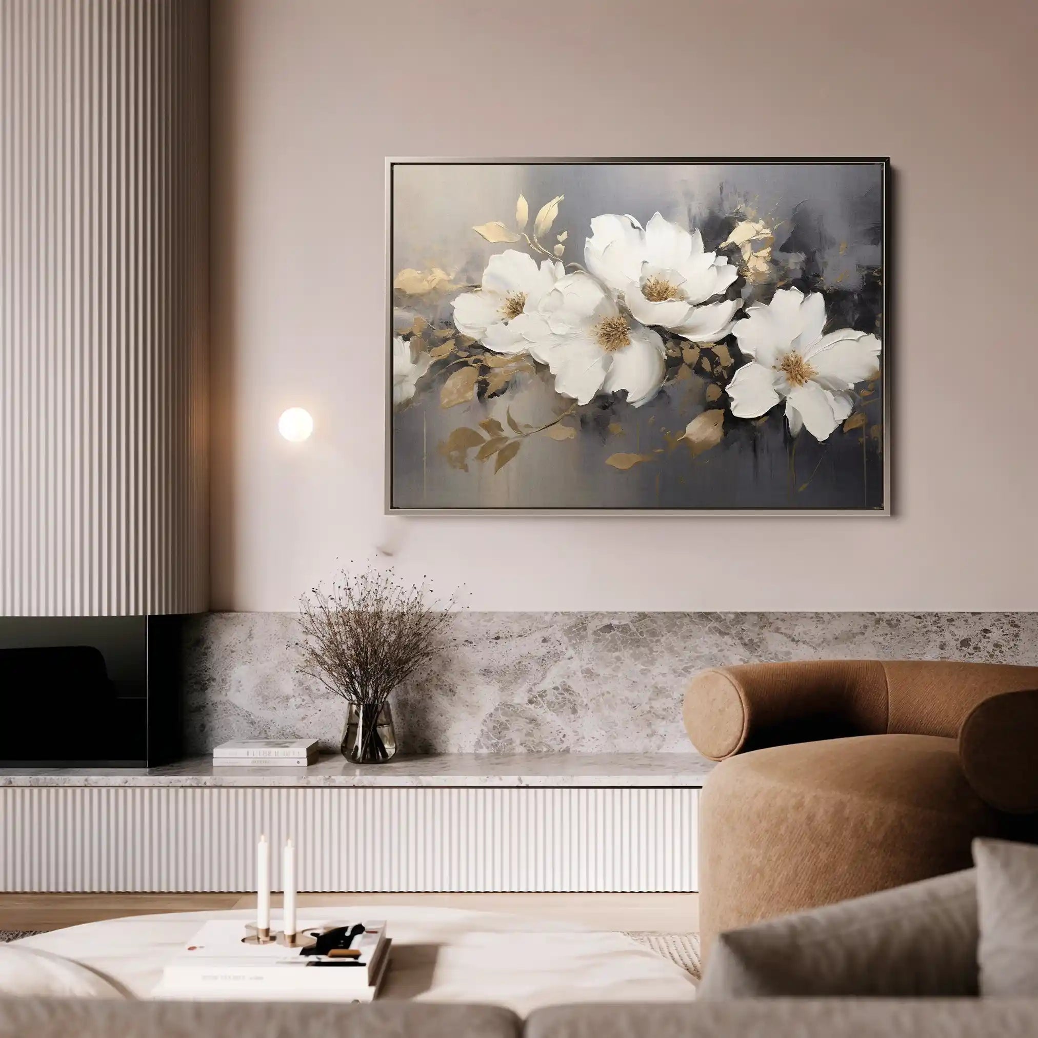 Floral 213 Canvas Art 60 x 40 cm / Black