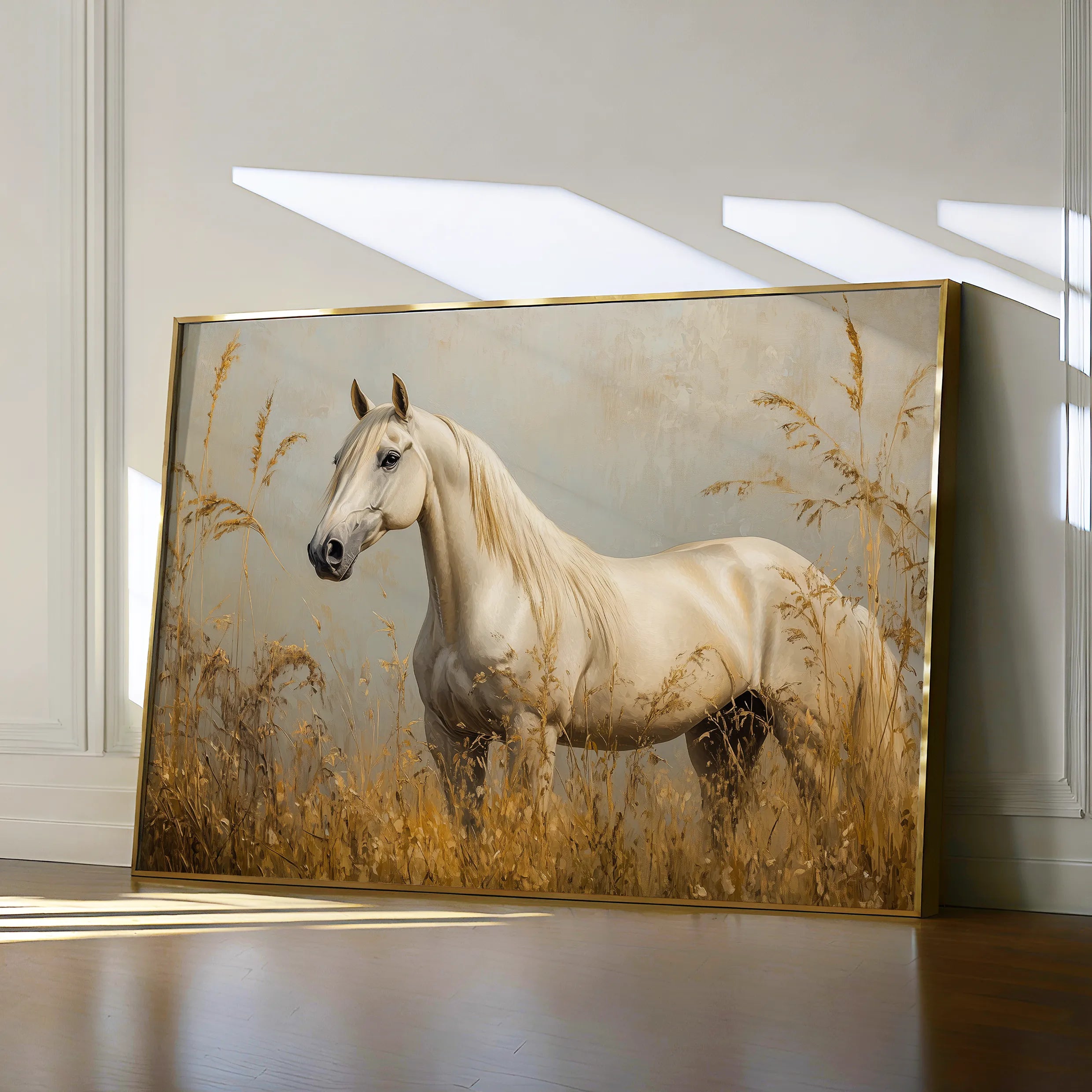 Horses 213 Canvas Art 18" x 24" / 45 x 60 cm / Black