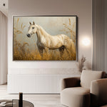 Horses 213 Canvas Art 18" x 24" / 45 x 60 cm / Black