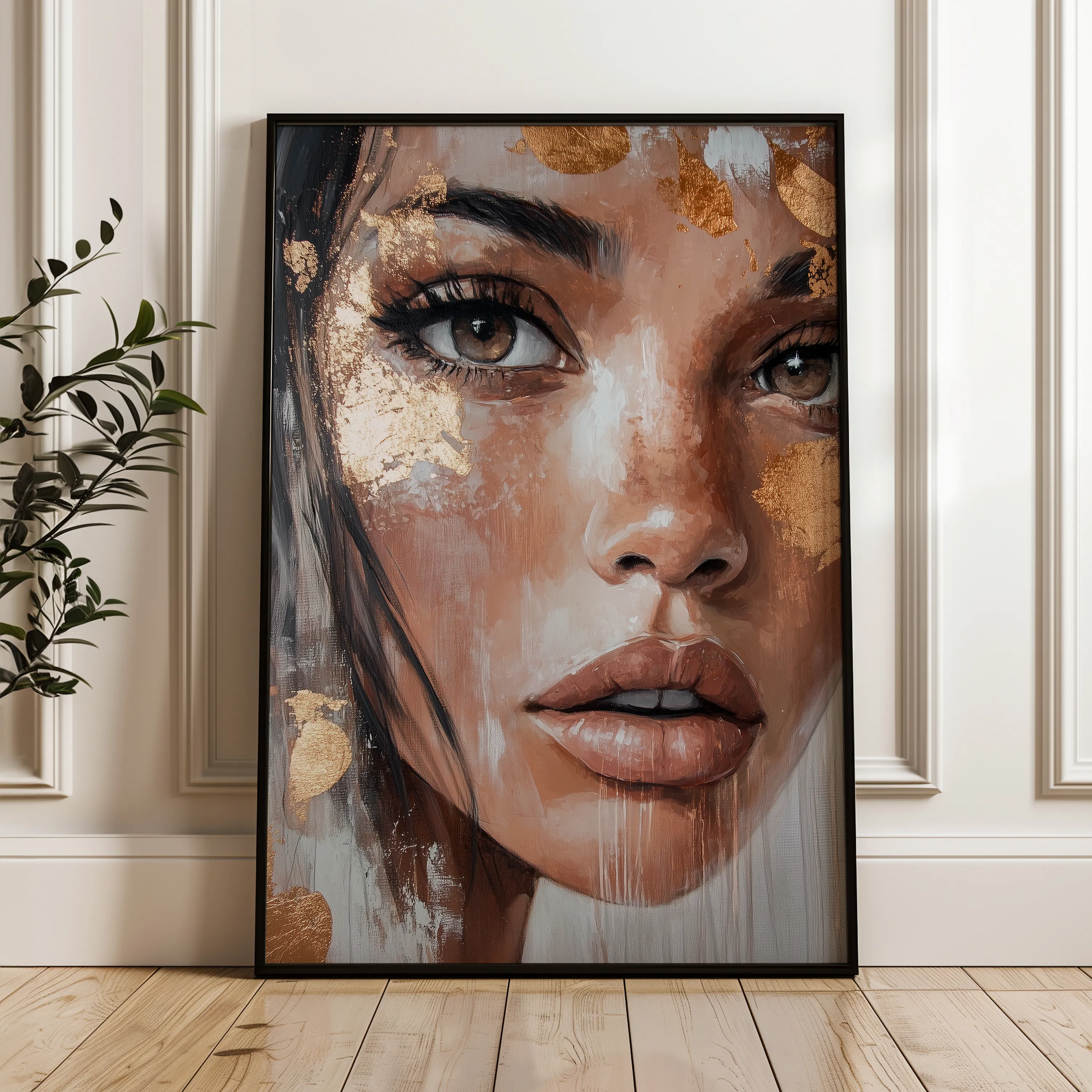 Portrait 213 Canvas Art 18" x 24" / 45 x 60 cm / Black