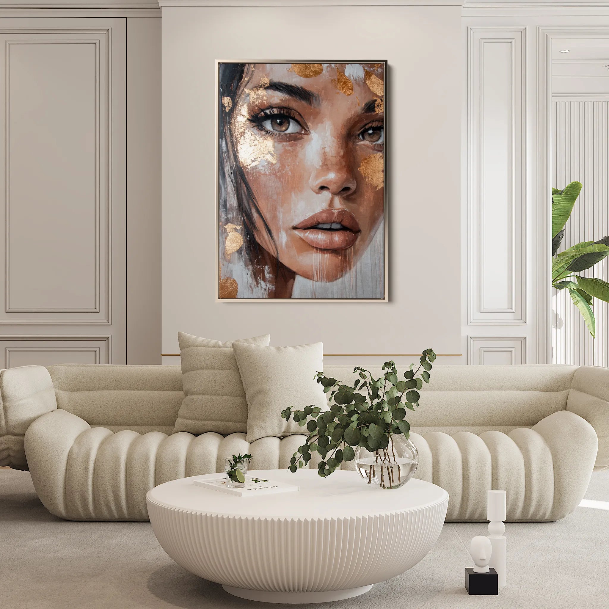 Portrait 213 Canvas Art 18" x 24" / 45 x 60 cm / Black