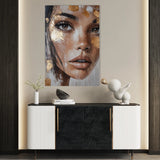 Portrait 213 Canvas Art 18" x 24" / 45 x 60 cm / Black
