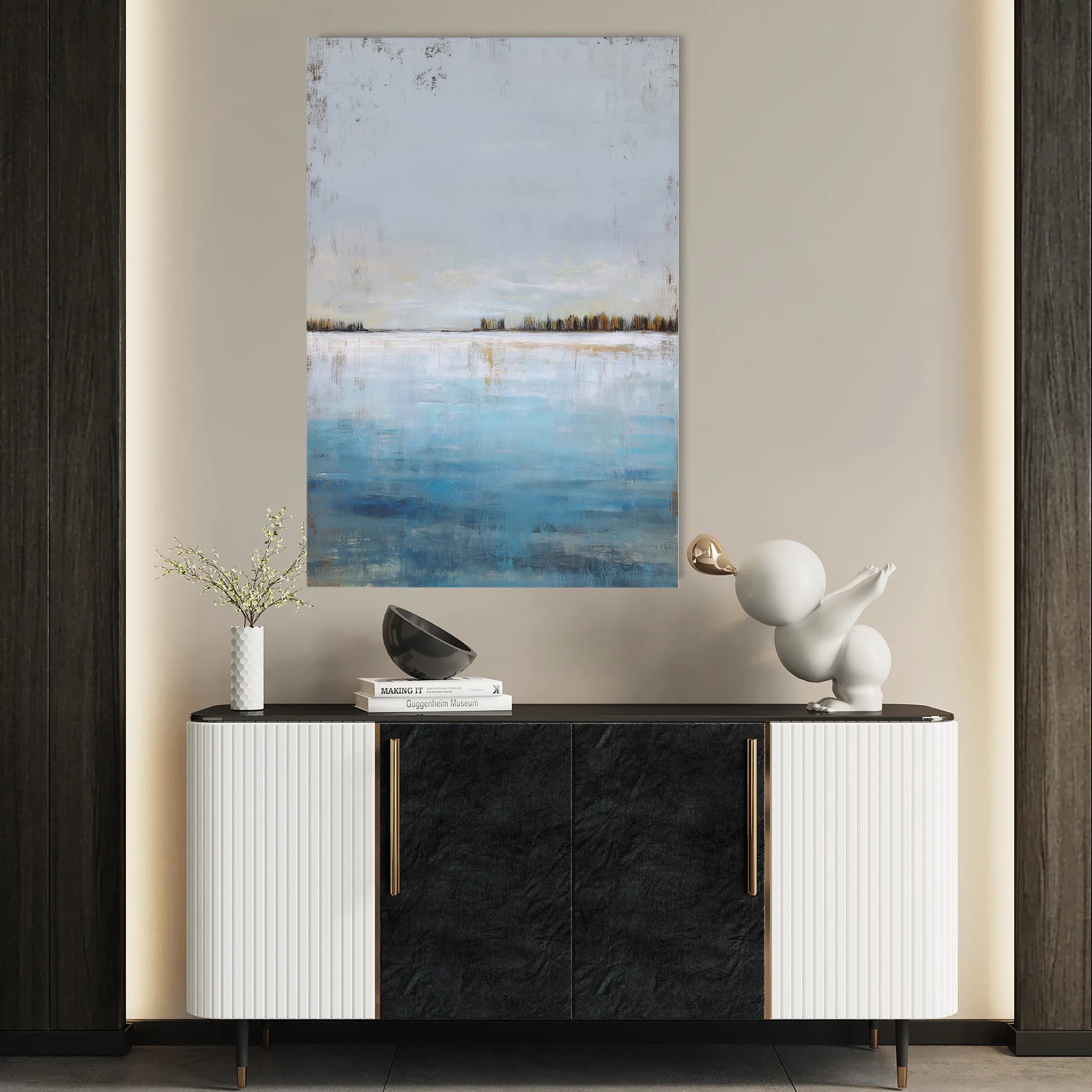 Abstract 2134 Canvas Art 18" x 24" / 45 x 60 cm / Black