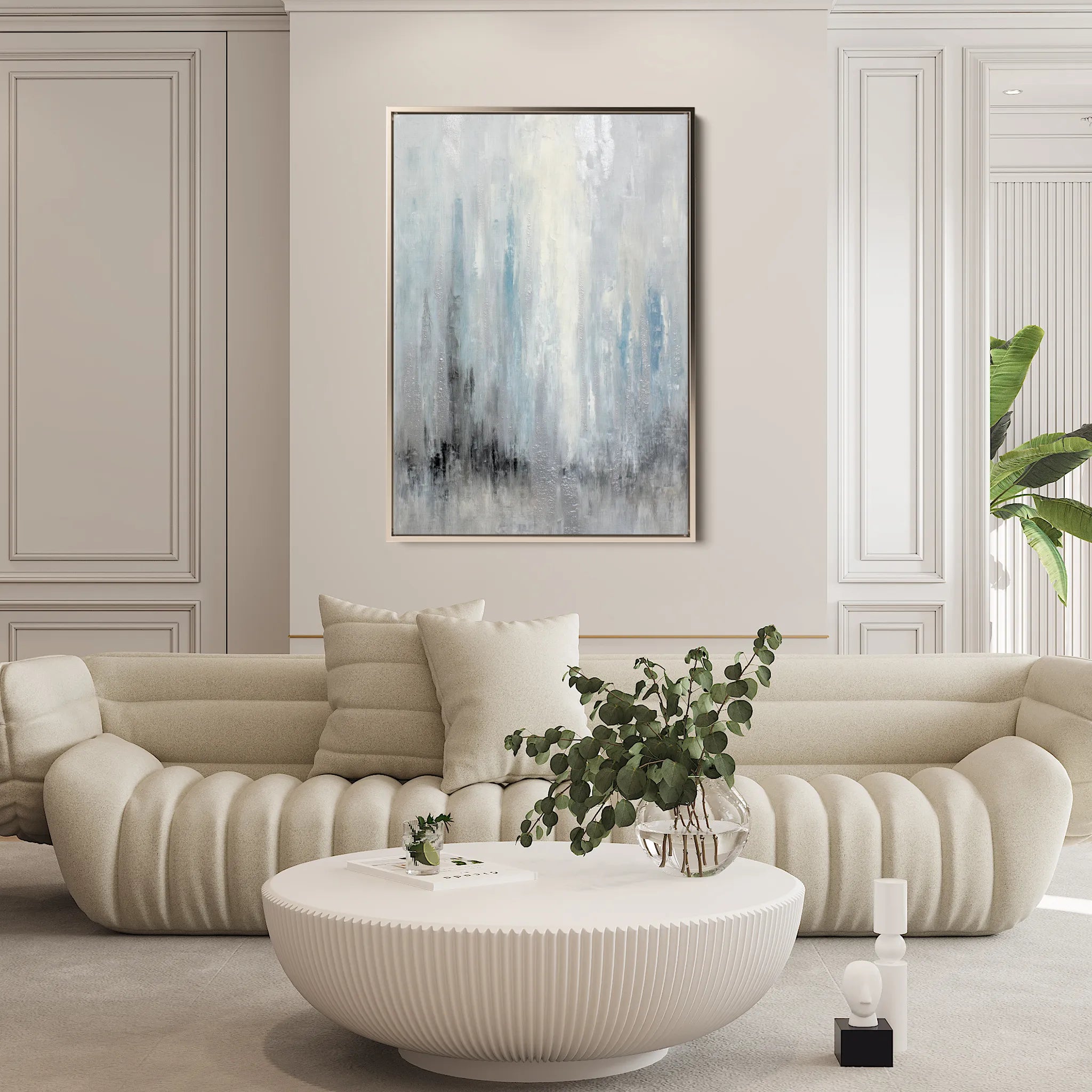 Abstract 2135 Canvas Art 18" x 24" / 45 x 60 cm / Black
