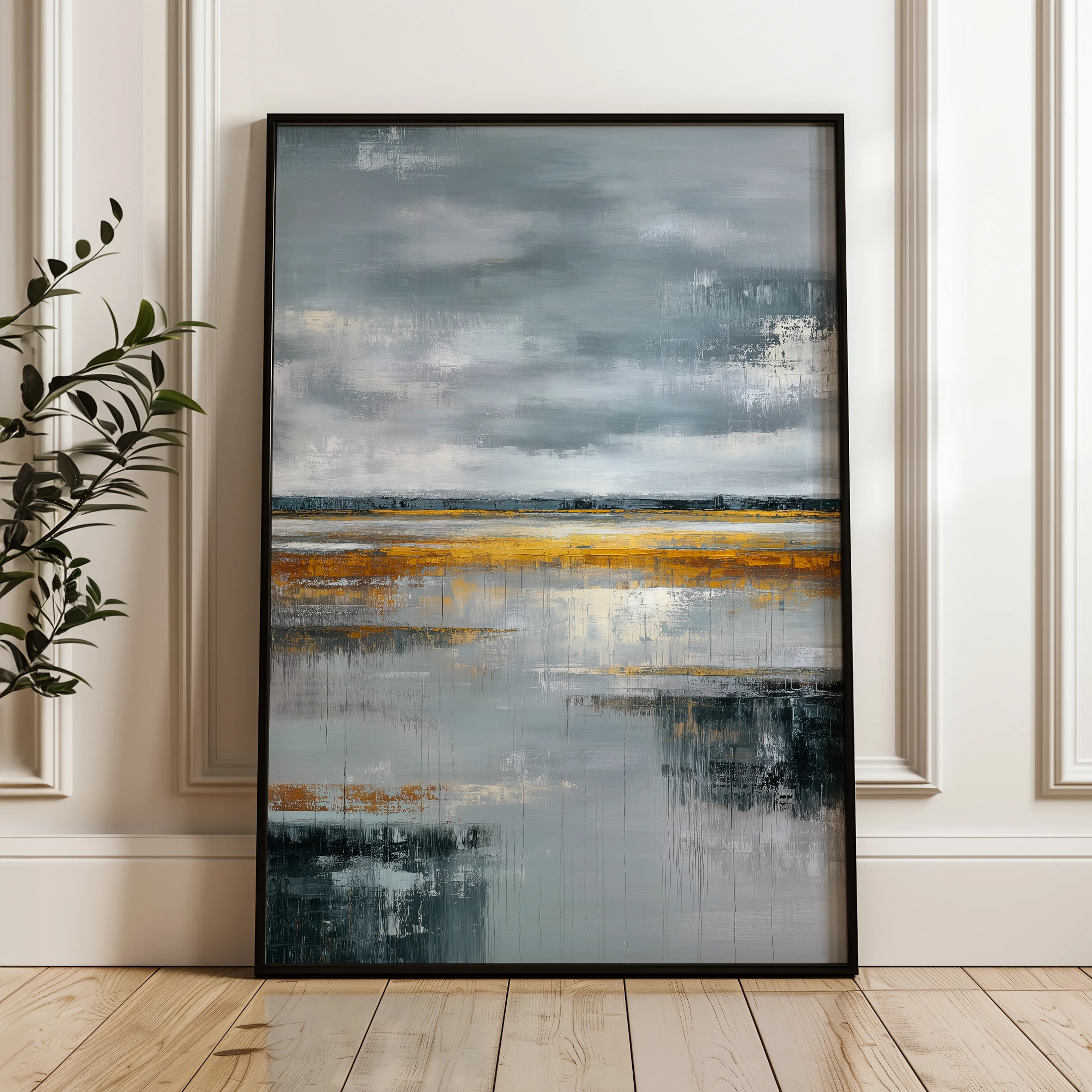 Abstract 2136 Canvas Art 18" x 24" / 45 x 60 cm / Black