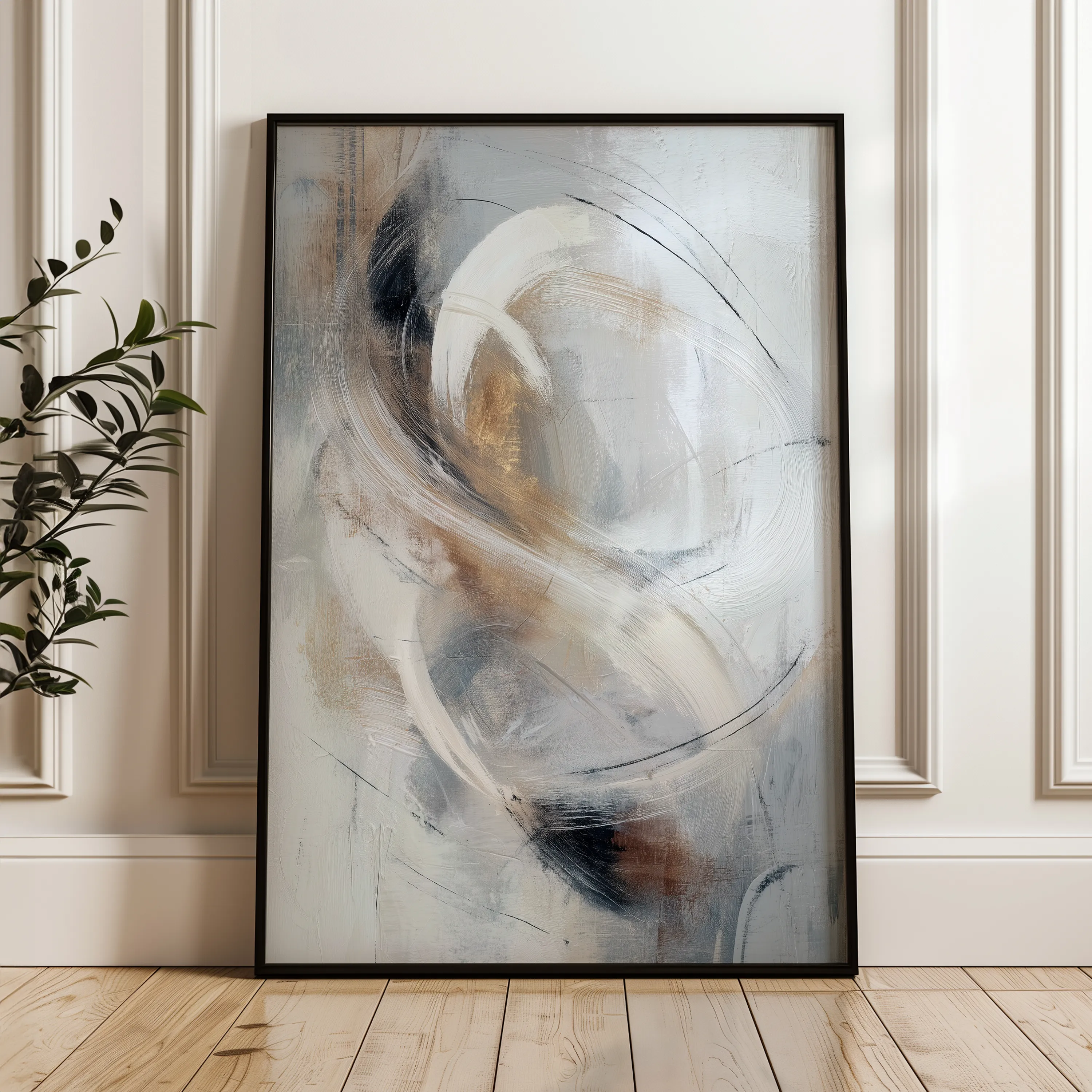 Abstract 2137 Canvas Art 18" x 24" / 45 x 60 cm / Black