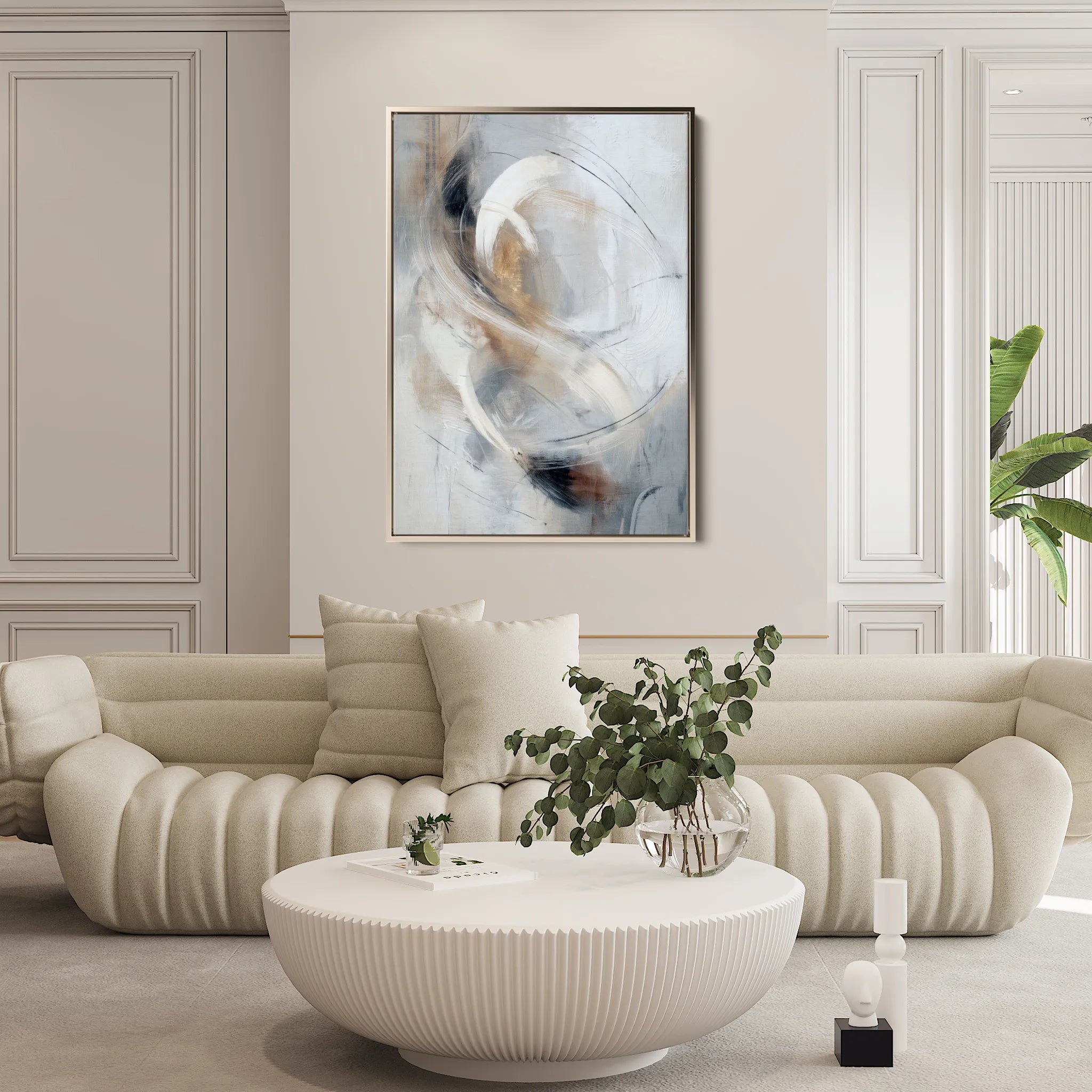 Abstract 2137 Canvas Art 18" x 24" / 45 x 60 cm / Black