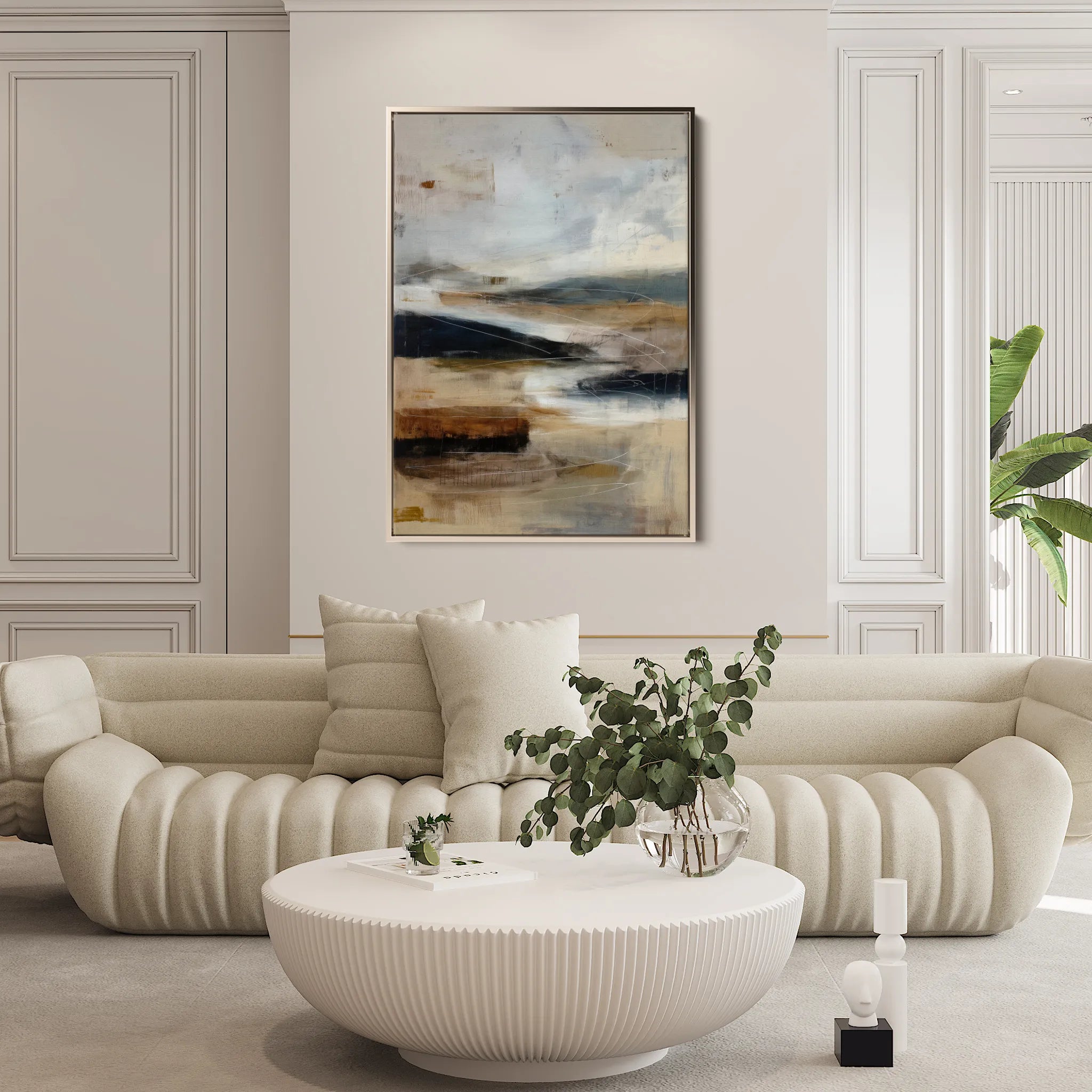 Abstract 2138 Canvas Art 18" x 24" / 45 x 60 cm / Black