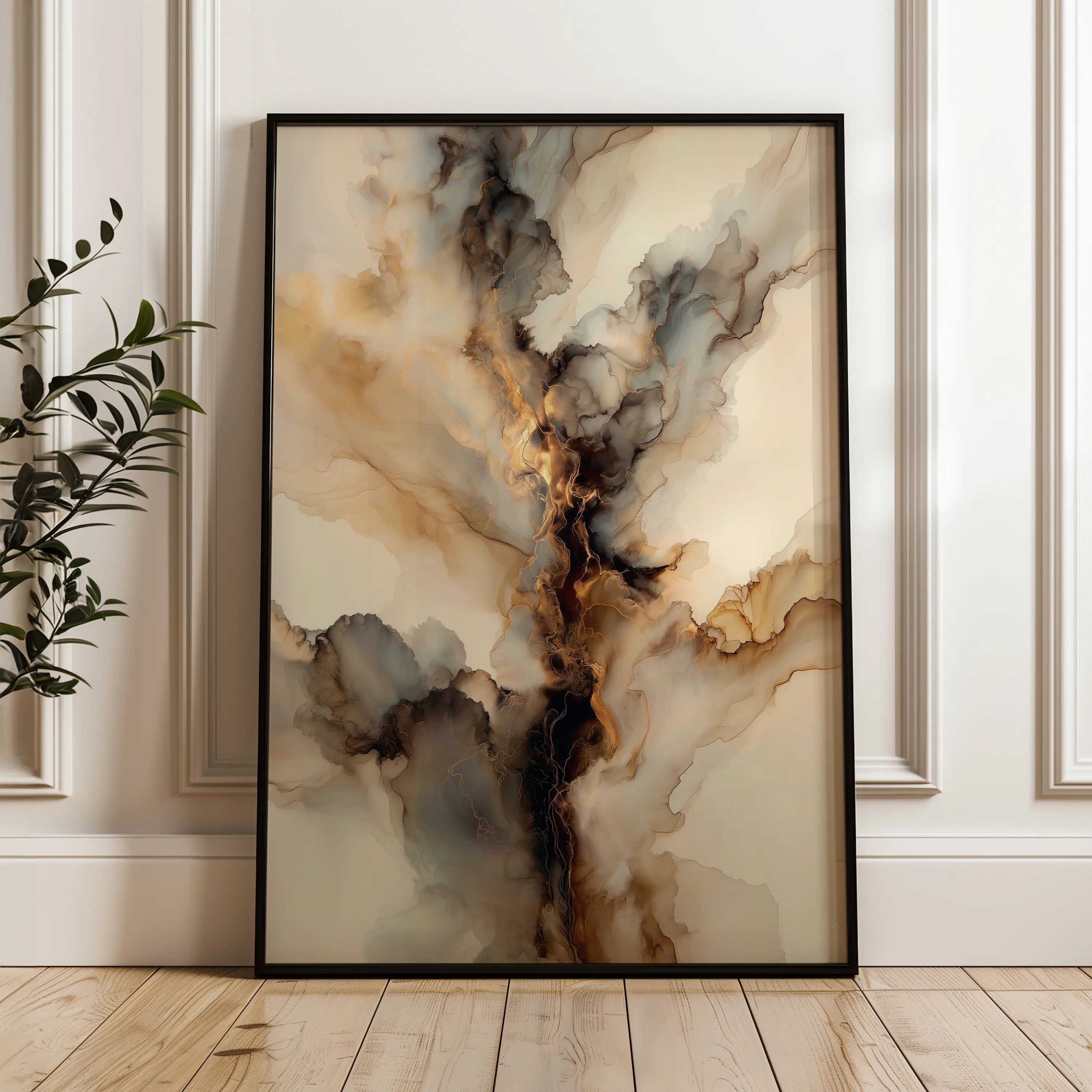 Abstract 2139 Canvas Art 18" x 24" / 45 x 60 cm / Black