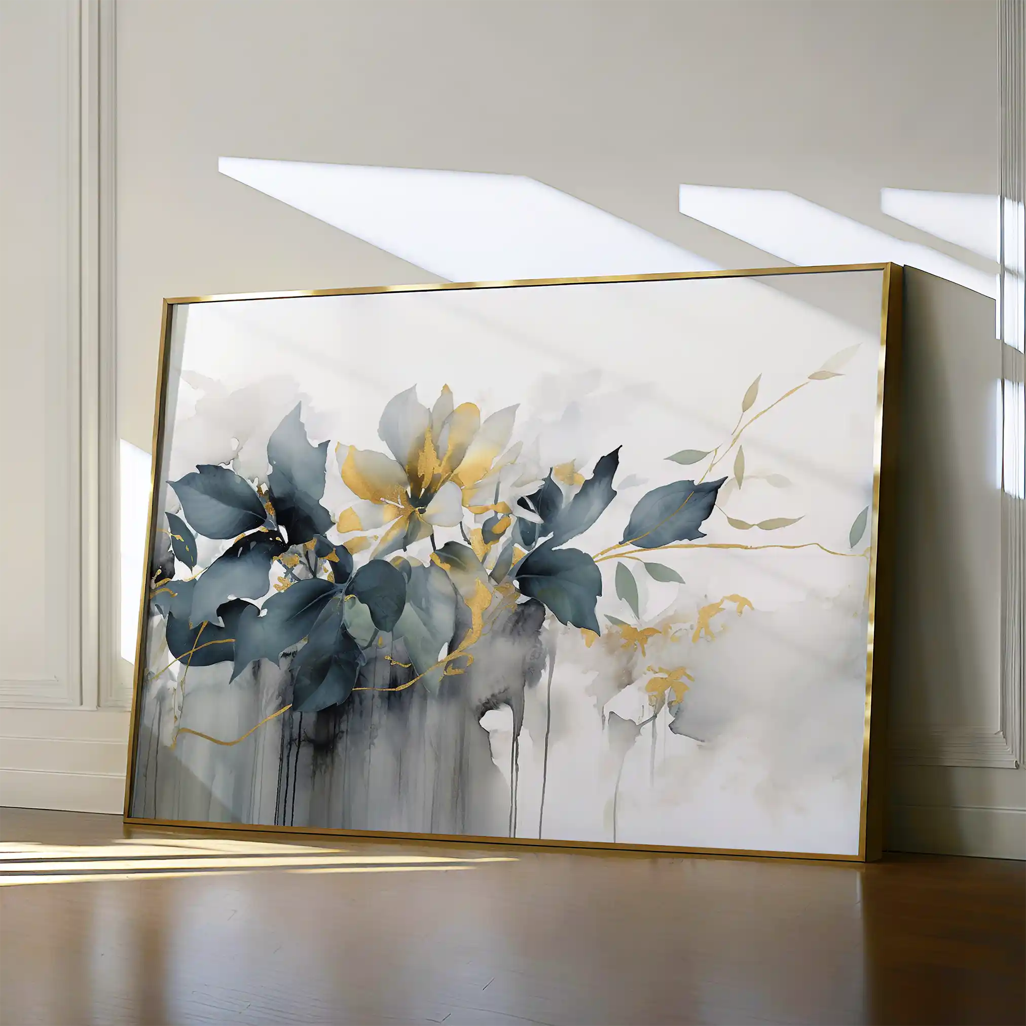 Floral 214 Canvas Art 60 x 40 cm / Black