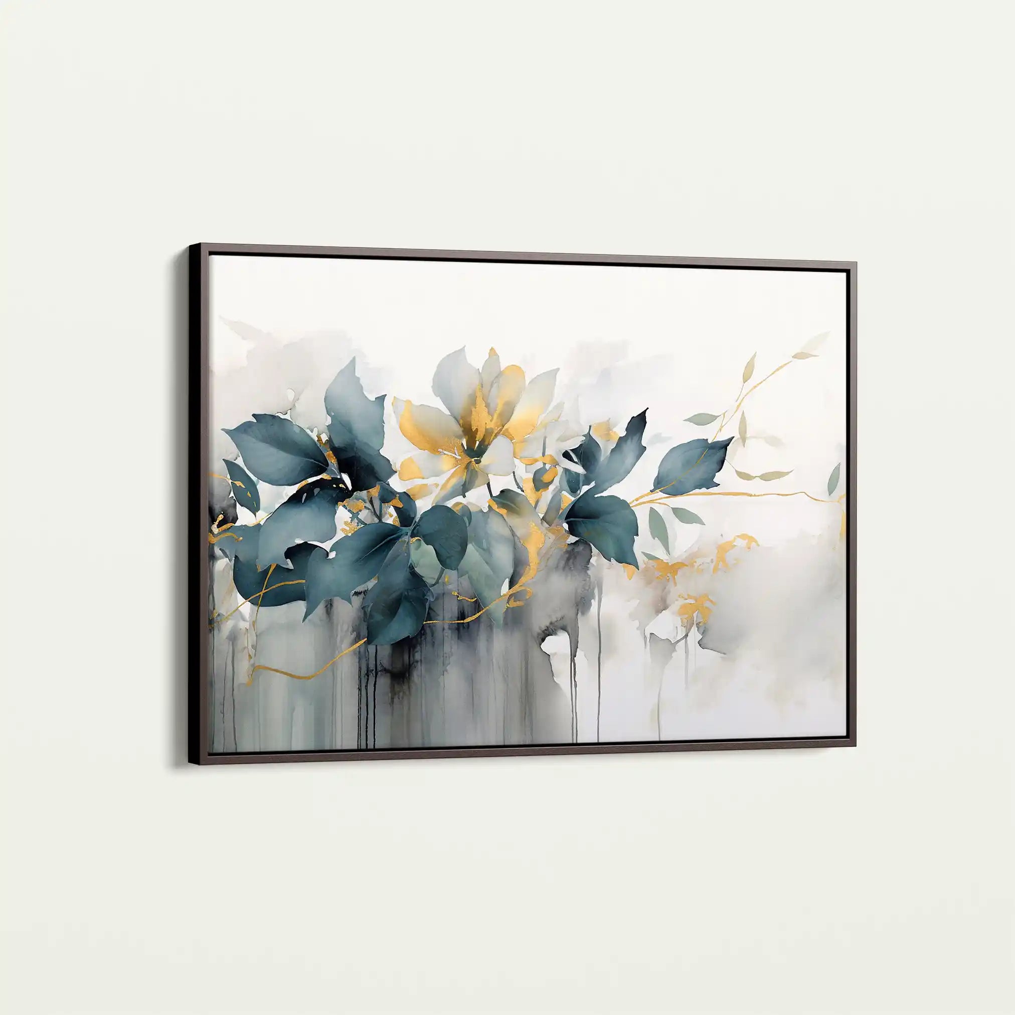 Floral 214 Canvas Art 60 x 40 cm / Black