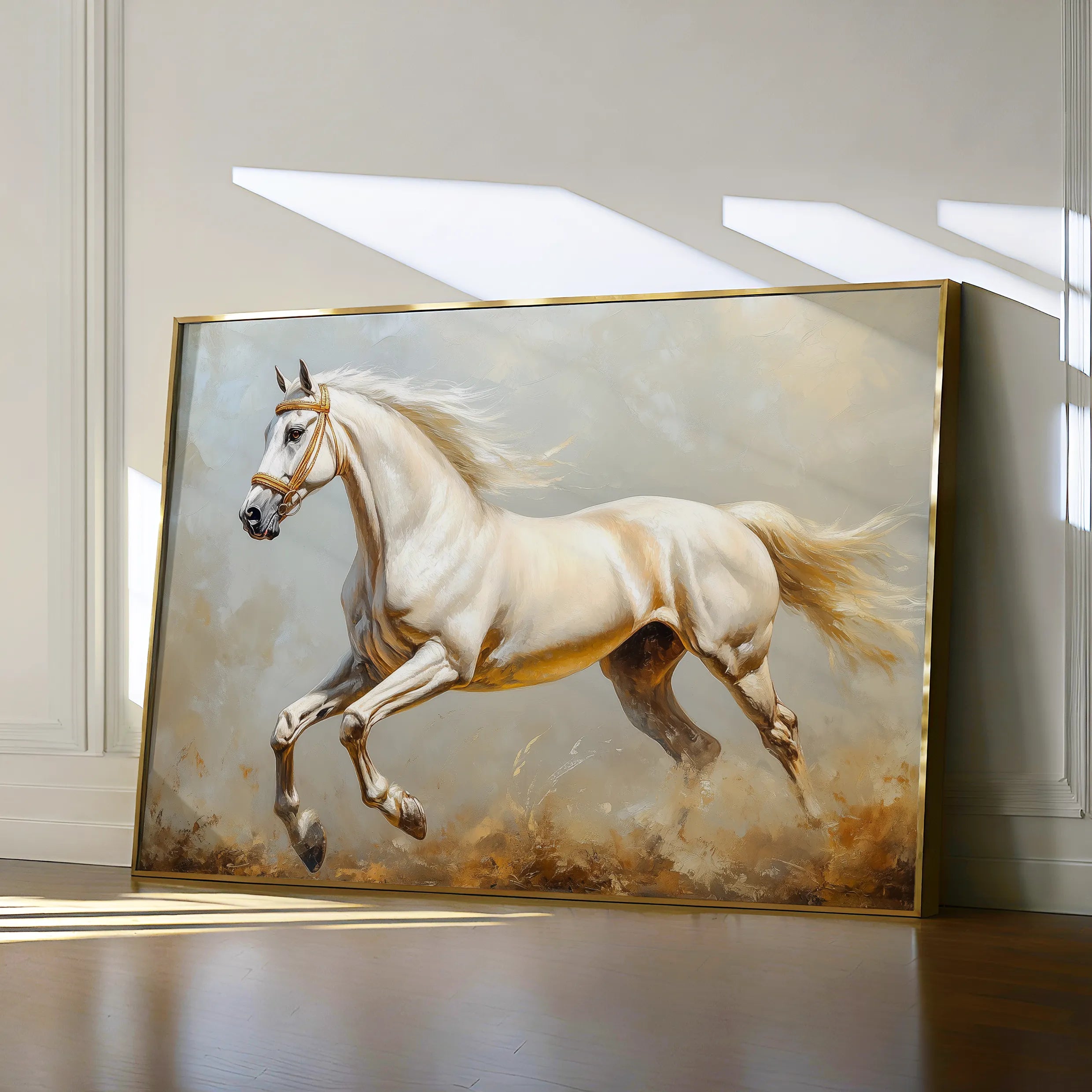 Horses 214 Canvas Art 18" x 24" / 45 x 60 cm / Black