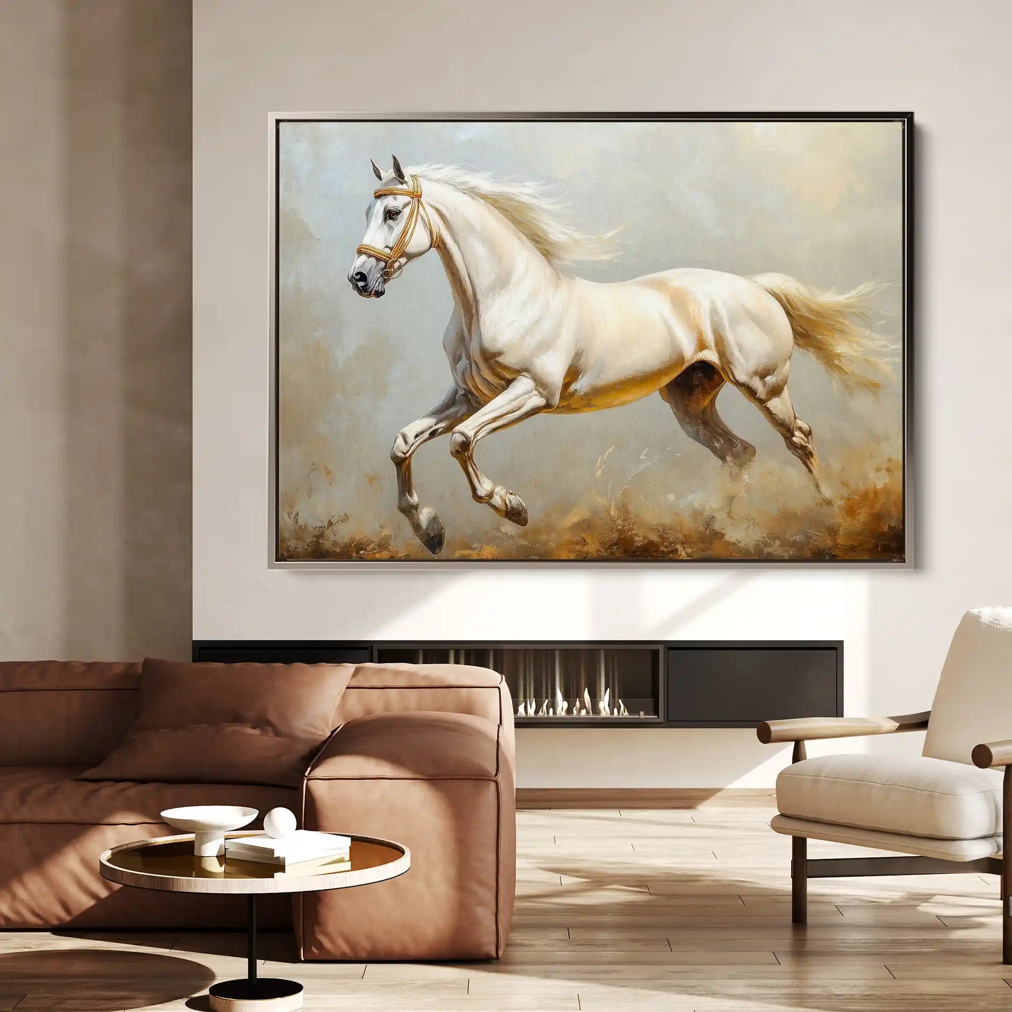 Horses 214 Canvas Art 60 x 40 cm / Black