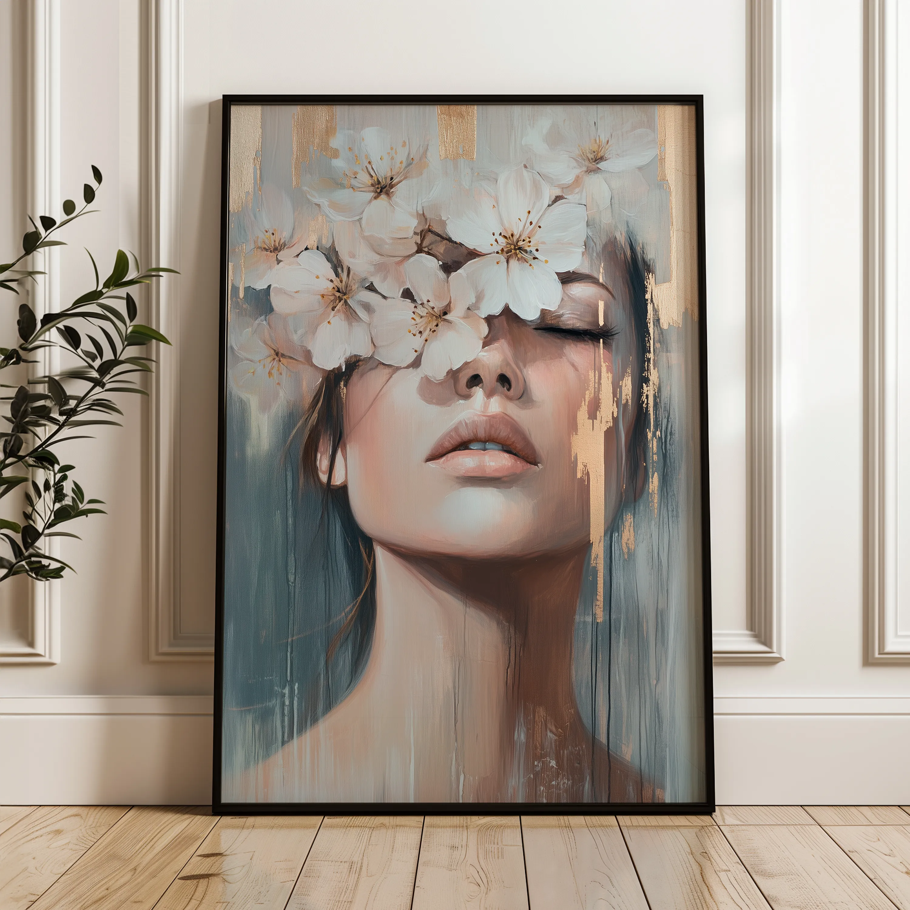 Portrait 214 Canvas Art 18" x 24" / 45 x 60 cm / Black