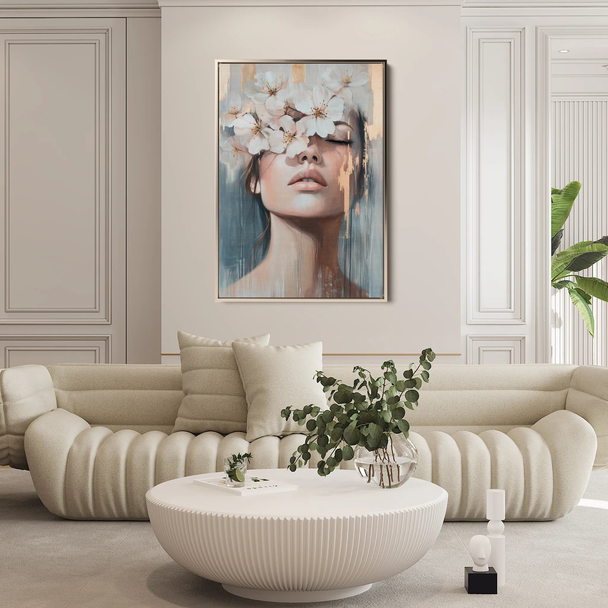 Portrait 214 Canvas Art 18" x 24" / 45 x 60 cm / Black