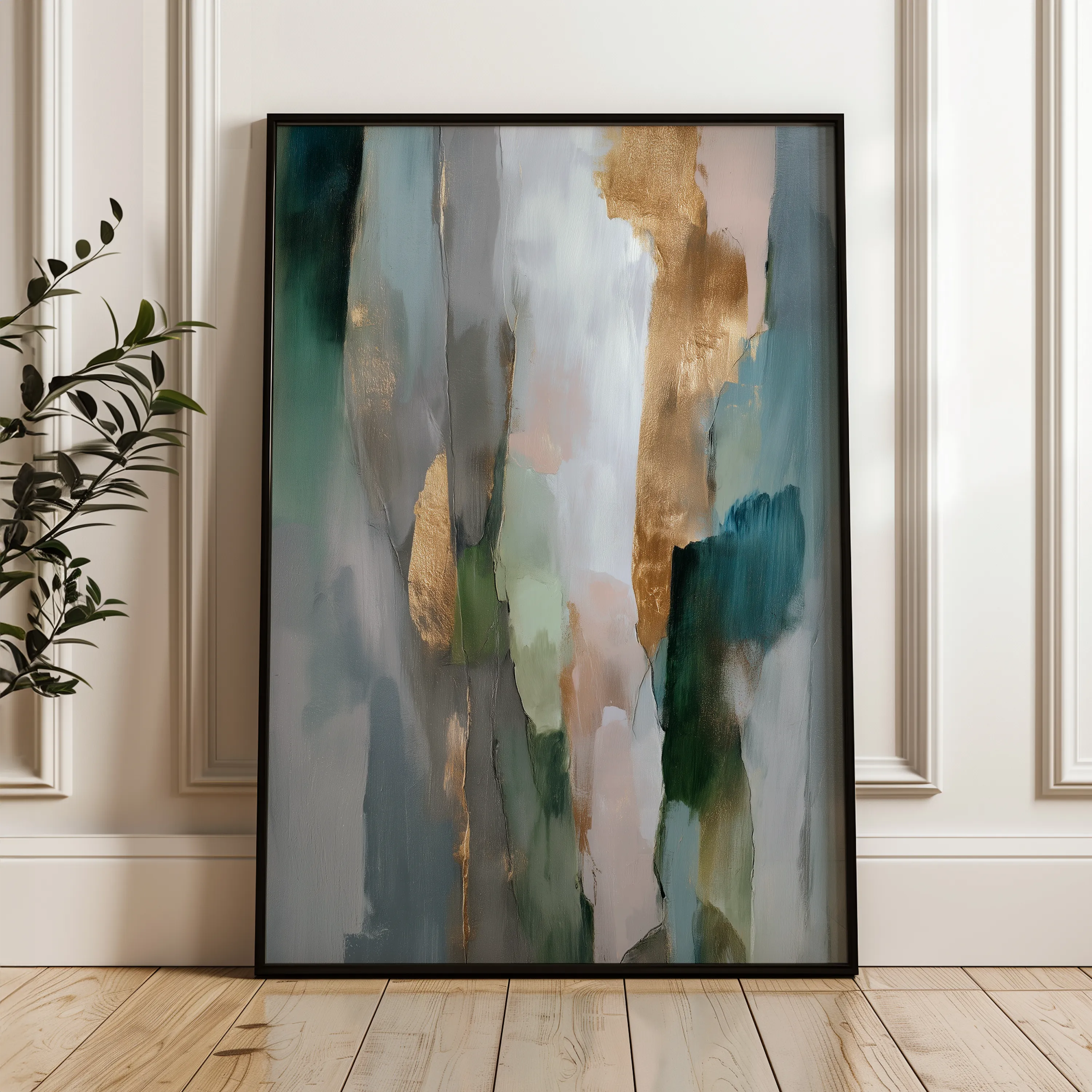 Abstract 2140 Canvas Art 18" x 24" / 45 x 60 cm / Black