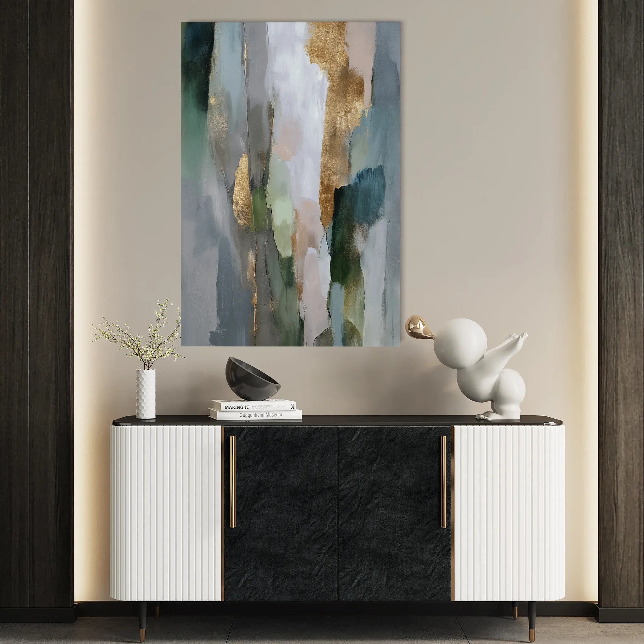 Abstract 2140 Canvas Art 18" x 24" / 45 x 60 cm / Black