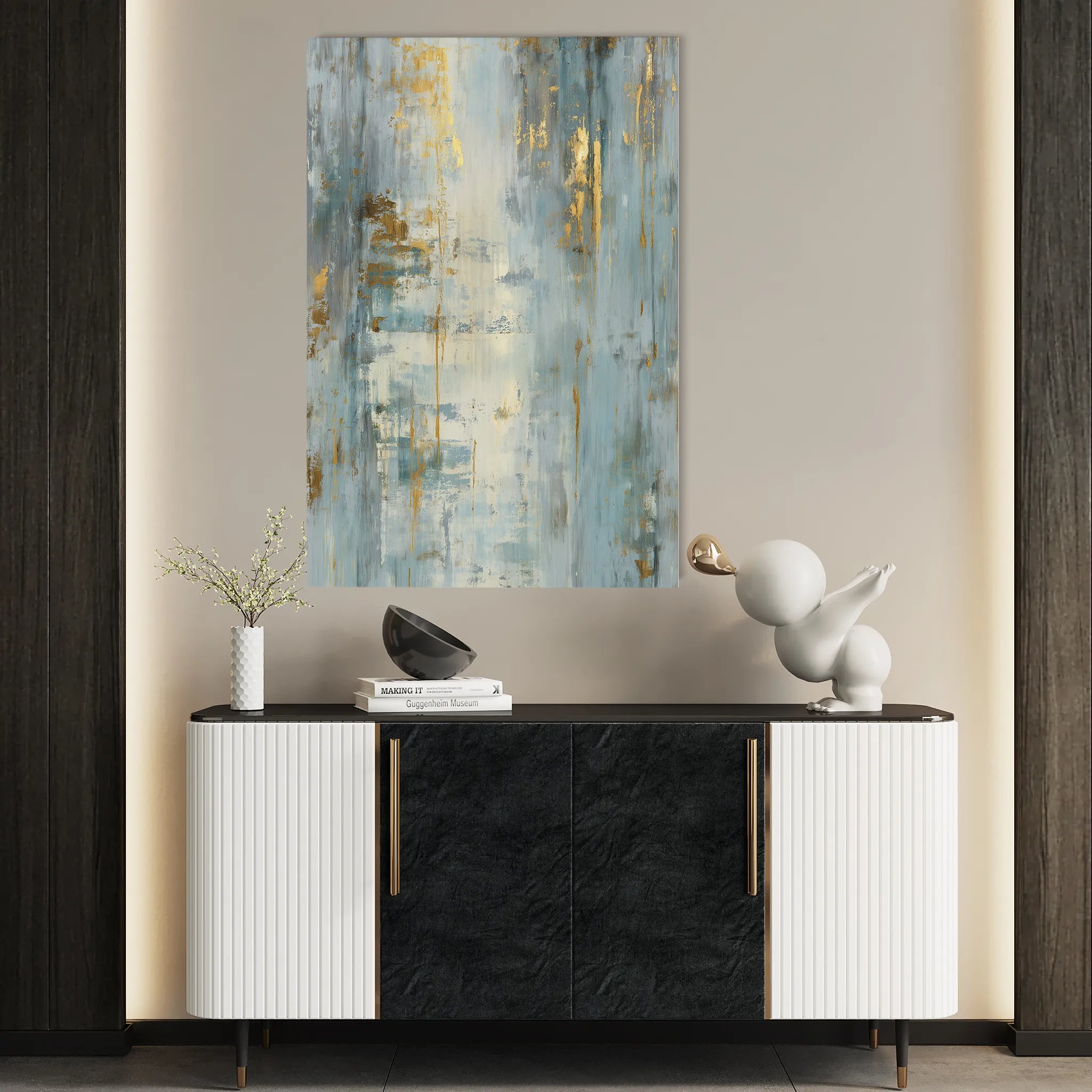 Abstract 2141 Canvas Art 18" x 24" / 45 x 60 cm / Black