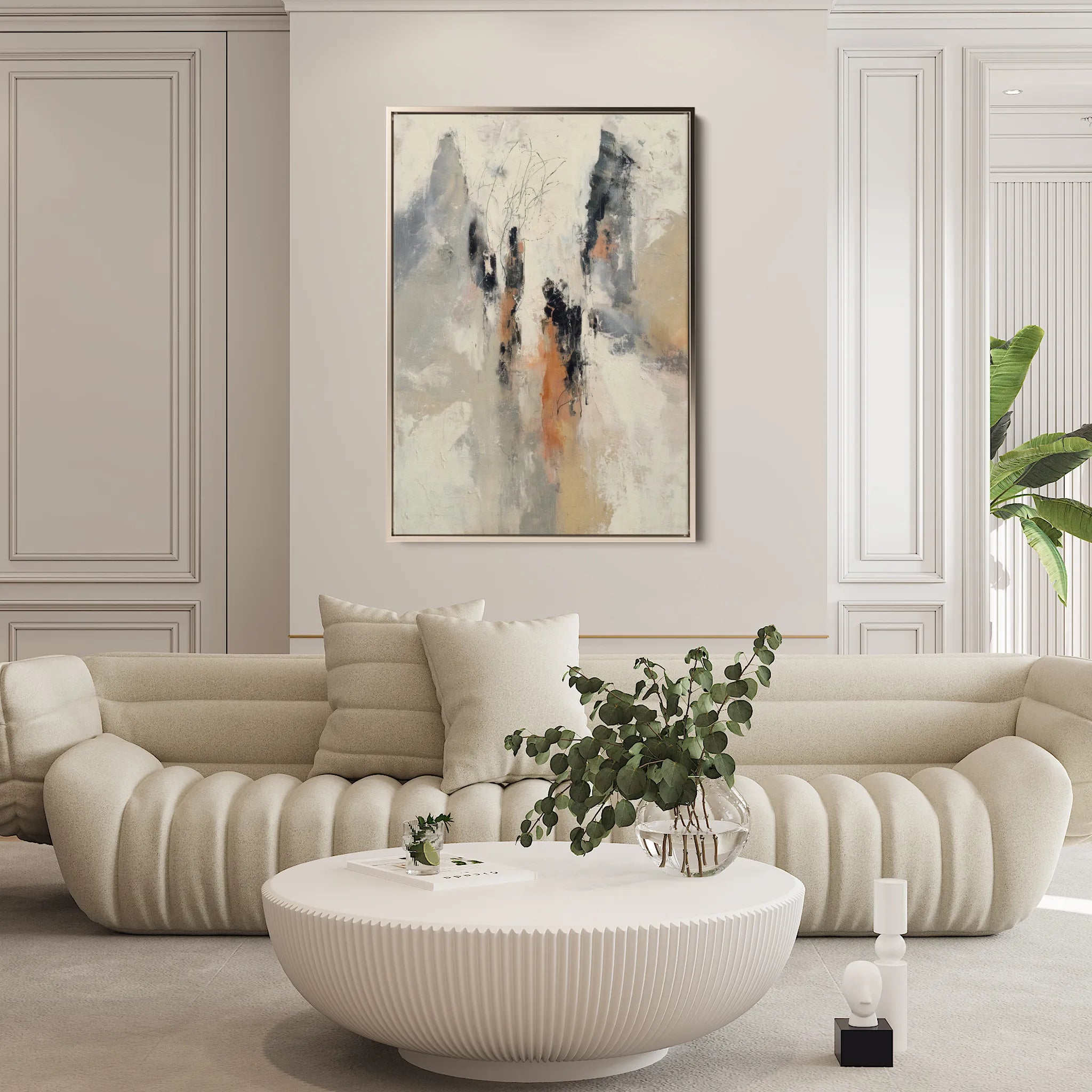 Abstract 2142 Canvas Art 18" x 24" / 45 x 60 cm / Black