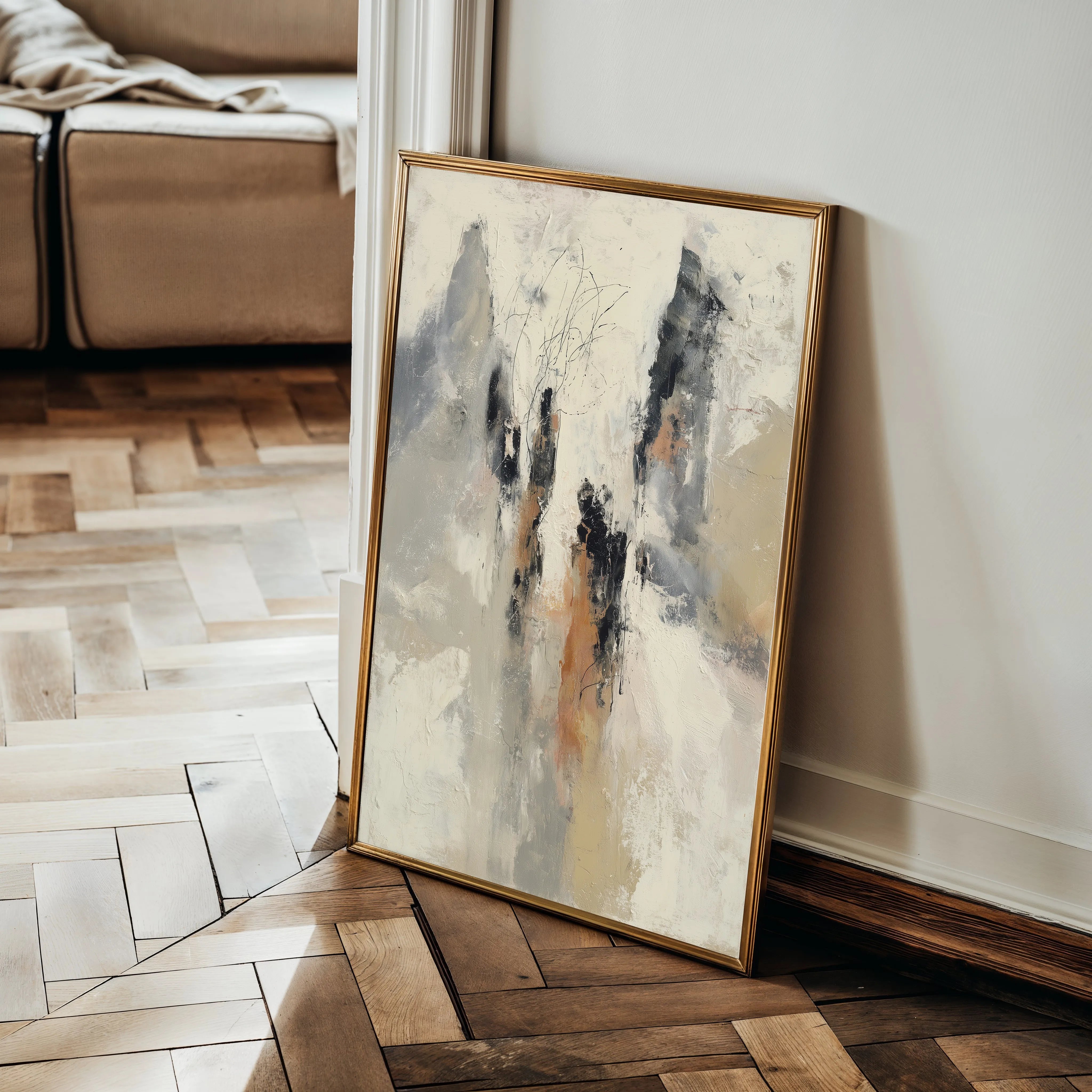 Abstract 2142 Canvas Art 18" x 24" / 45 x 60 cm / Black