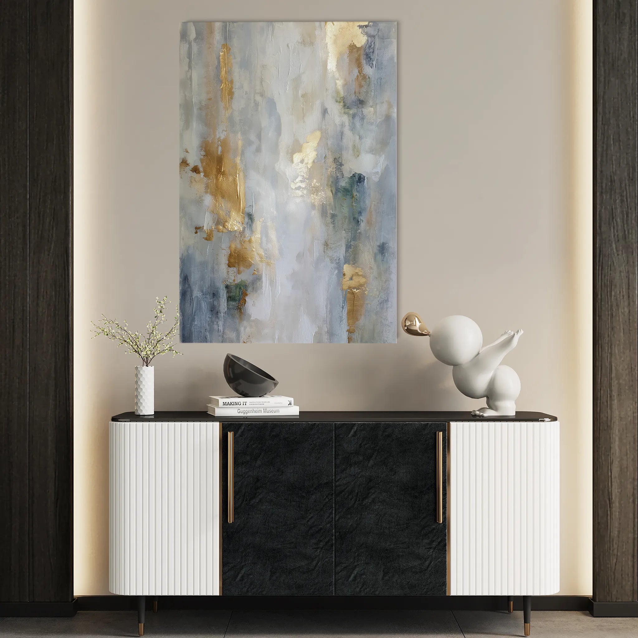 Abstract 2143 Canvas Art 18" x 24" / 45 x 60 cm / Black