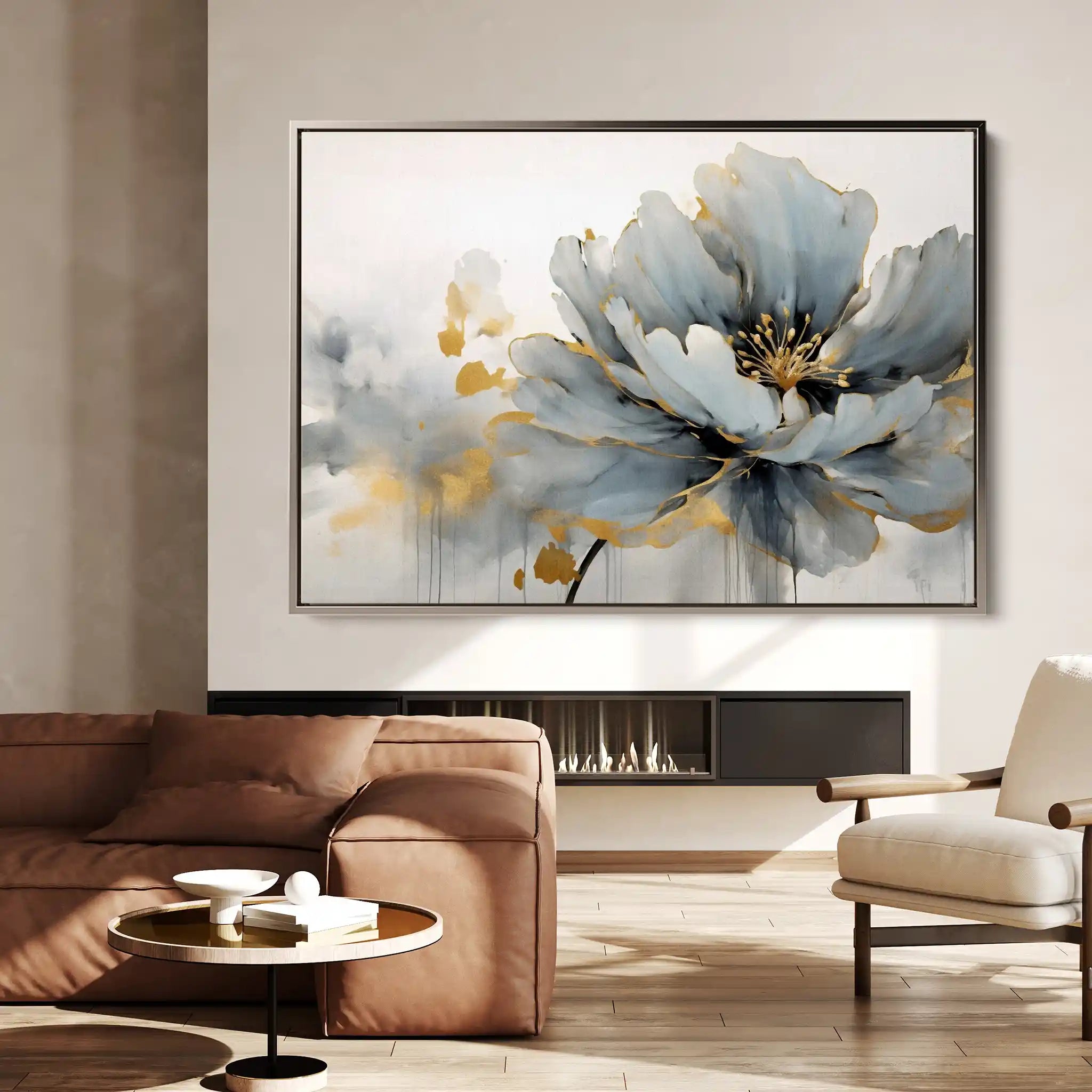 Floral 215 Canvas Art 60 x 40 cm / Black