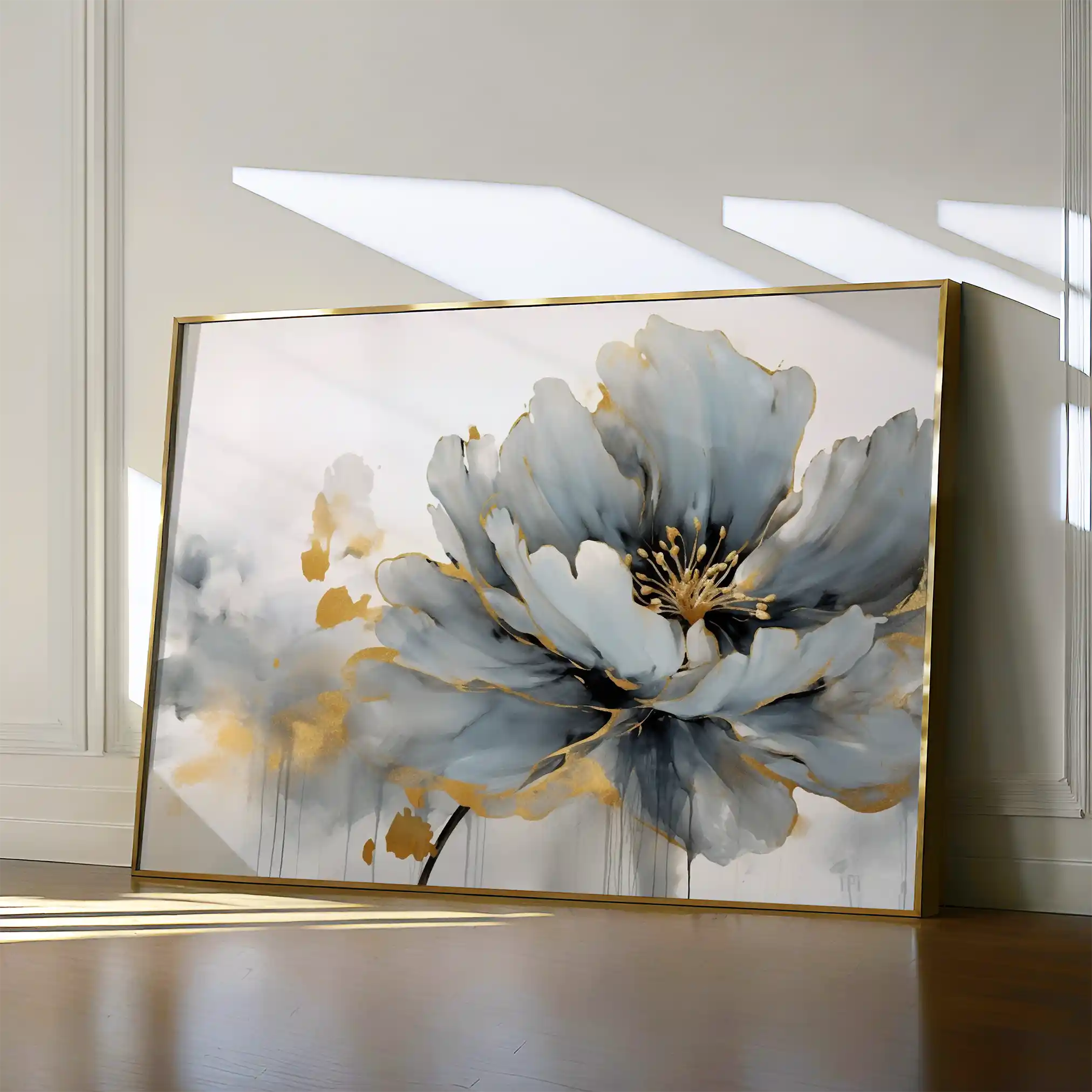 Floral 215 Canvas Art 60 x 40 cm / Black