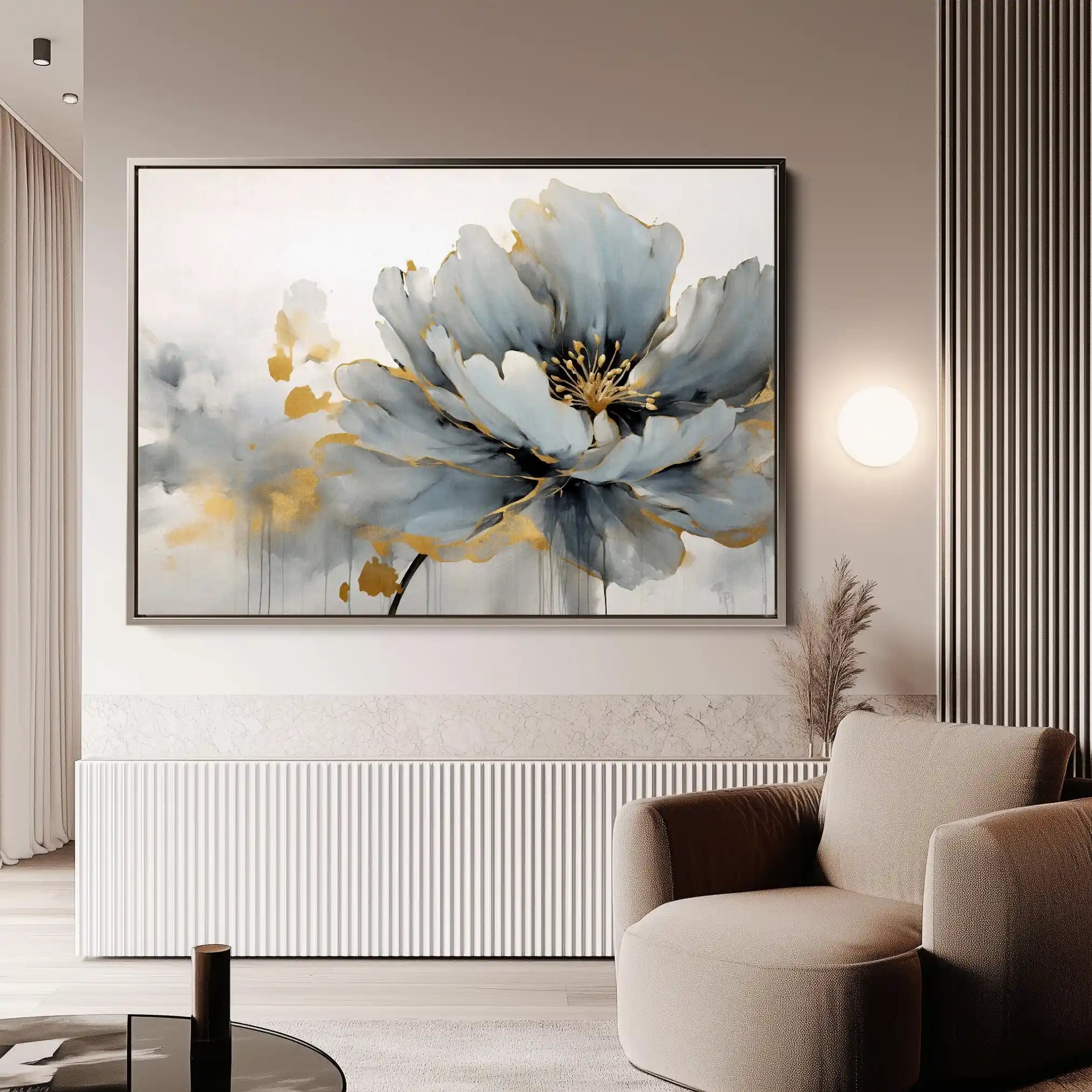 Floral 215 Canvas Art 60 x 40 cm / Black