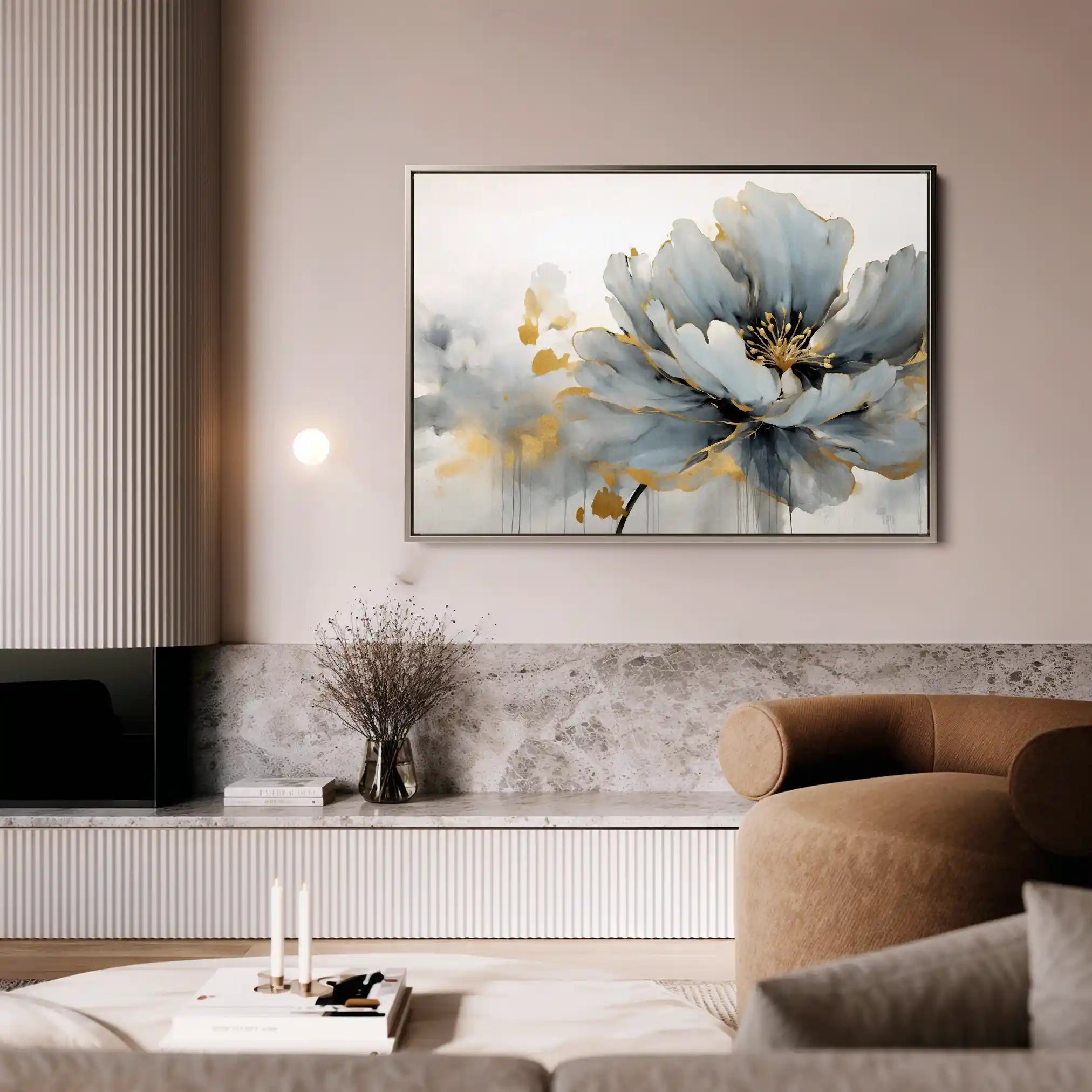 Floral 215 Canvas Art 60 x 40 cm / Black