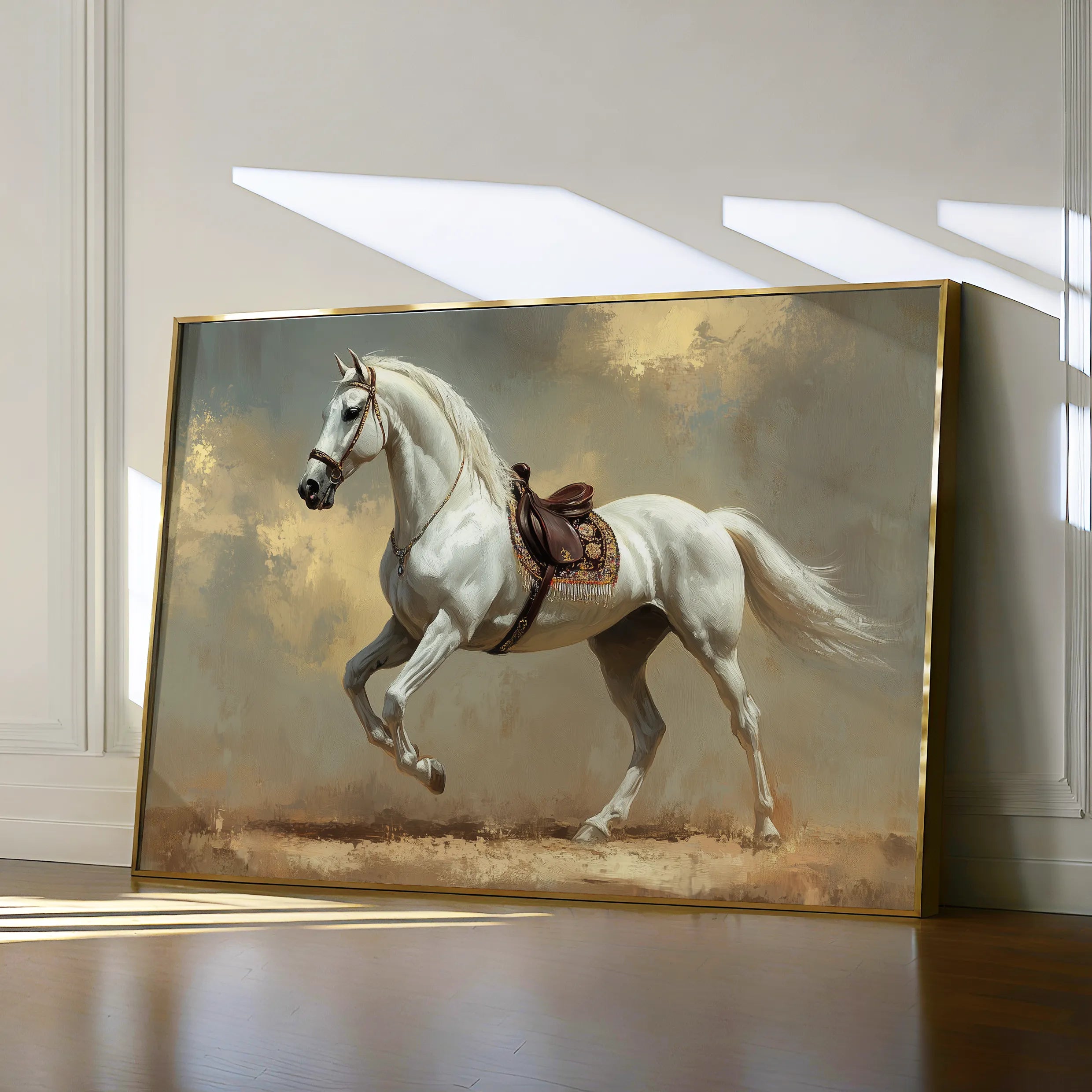 Horses 215 Canvas Art 18" x 24" / 45 x 60 cm / Black