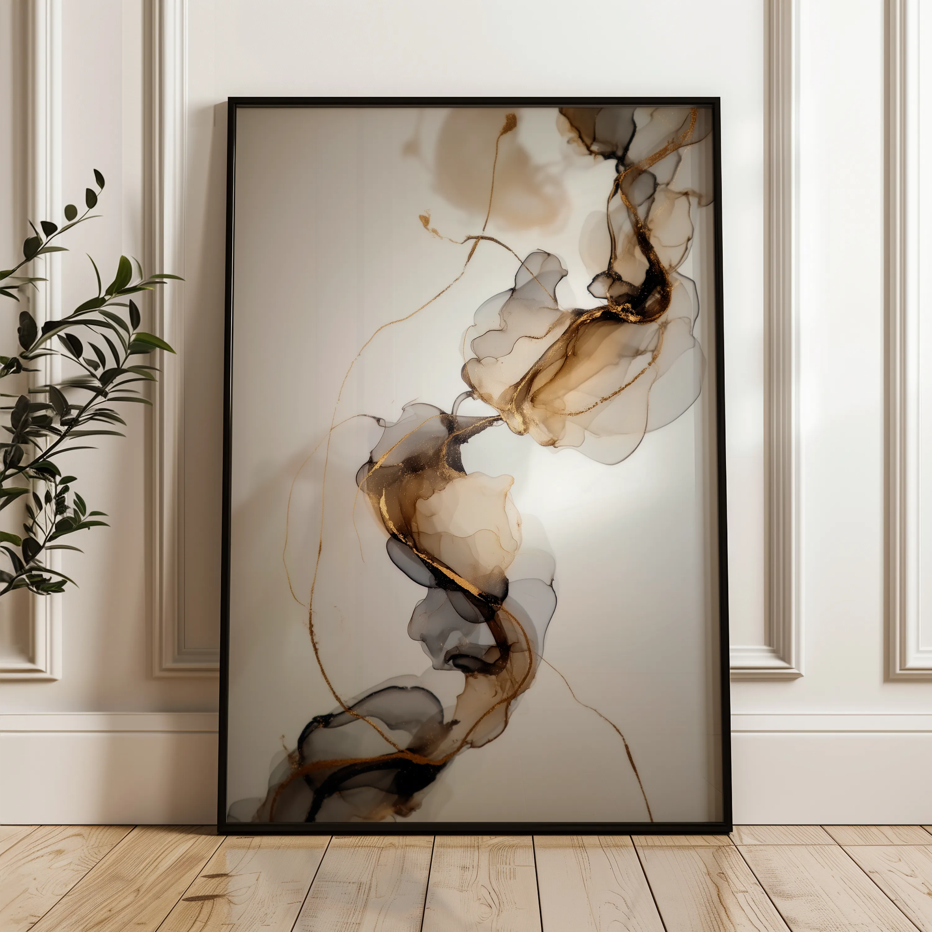 Abstract 2153 Canvas Art 18" x 24" / 45 x 60 cm / Black