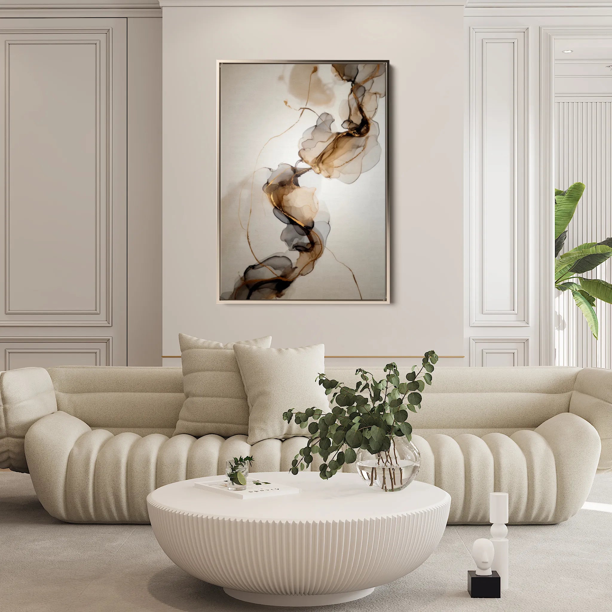 Abstract 2153 Canvas Art 18" x 24" / 45 x 60 cm / Black