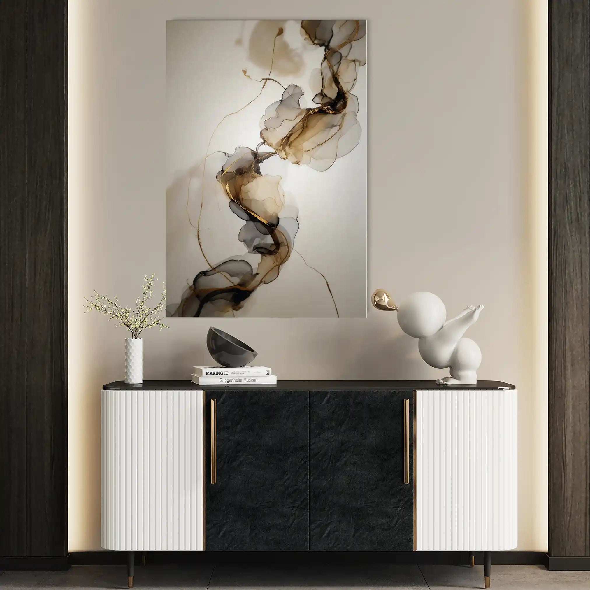 Abstract 2153 Canvas Art 18" x 24" / 45 x 60 cm / Black