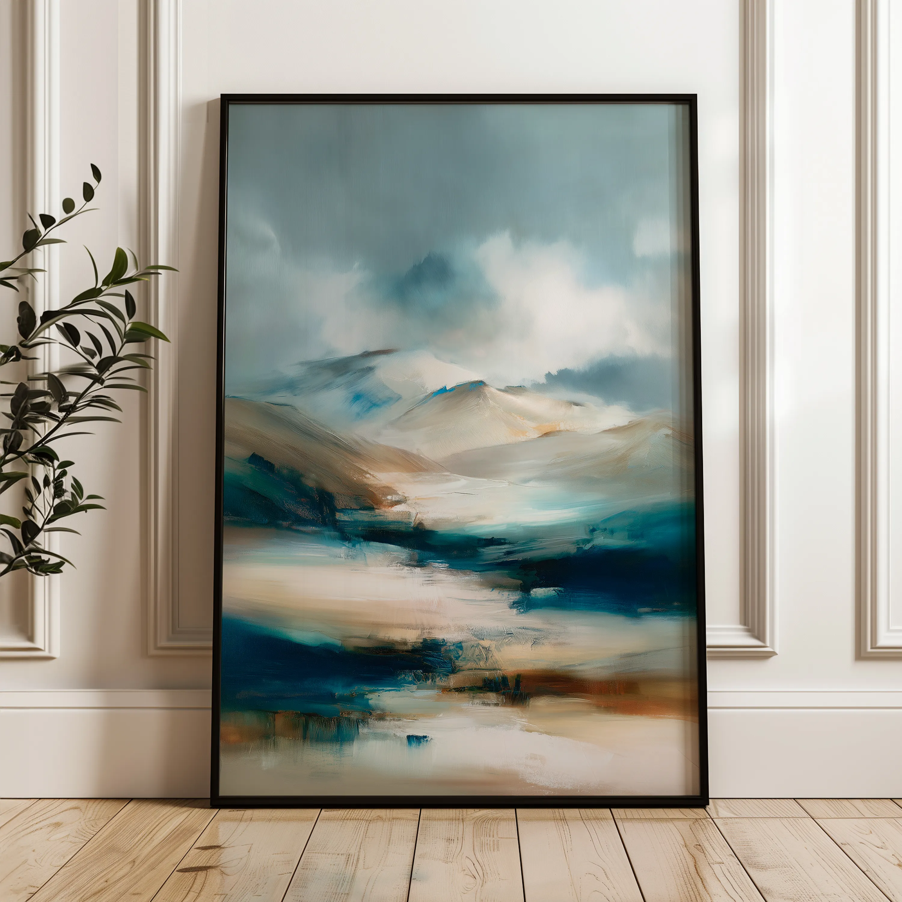 Abstract 2154 Canvas Art 18" x 24" / 45 x 60 cm / Black