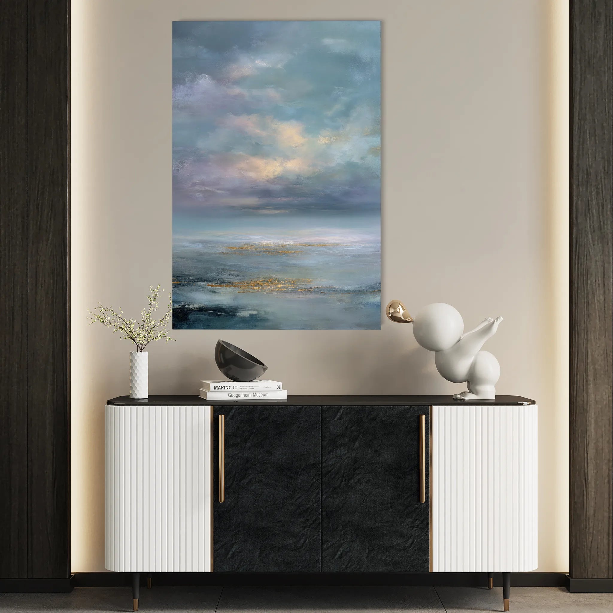 Abstract 2157 Canvas Art 18" x 24" / 45 x 60 cm / Black