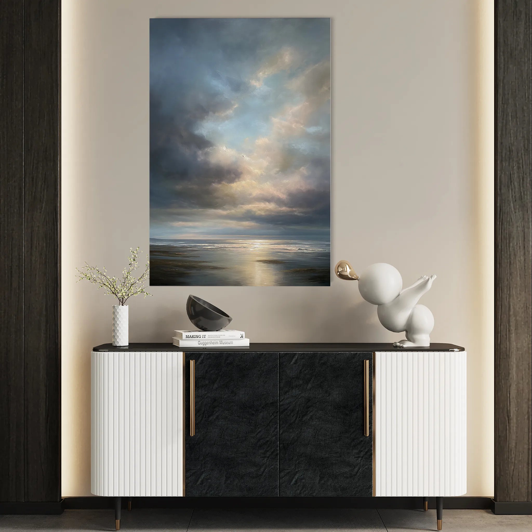 Abstract 2159 Canvas Art 18" x 24" / 45 x 60 cm / Black
