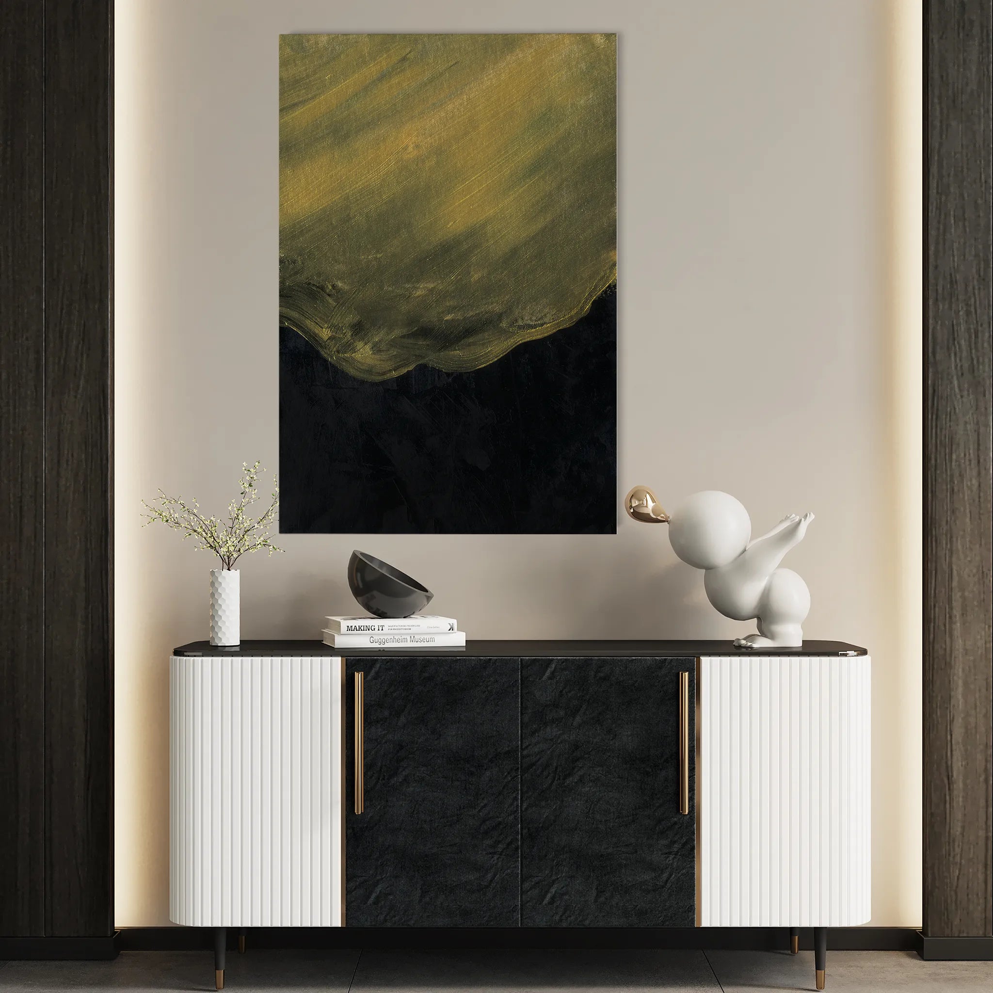 Abstract 216 Canvas Art 18" x 24" / 45 x 60 cm / Black