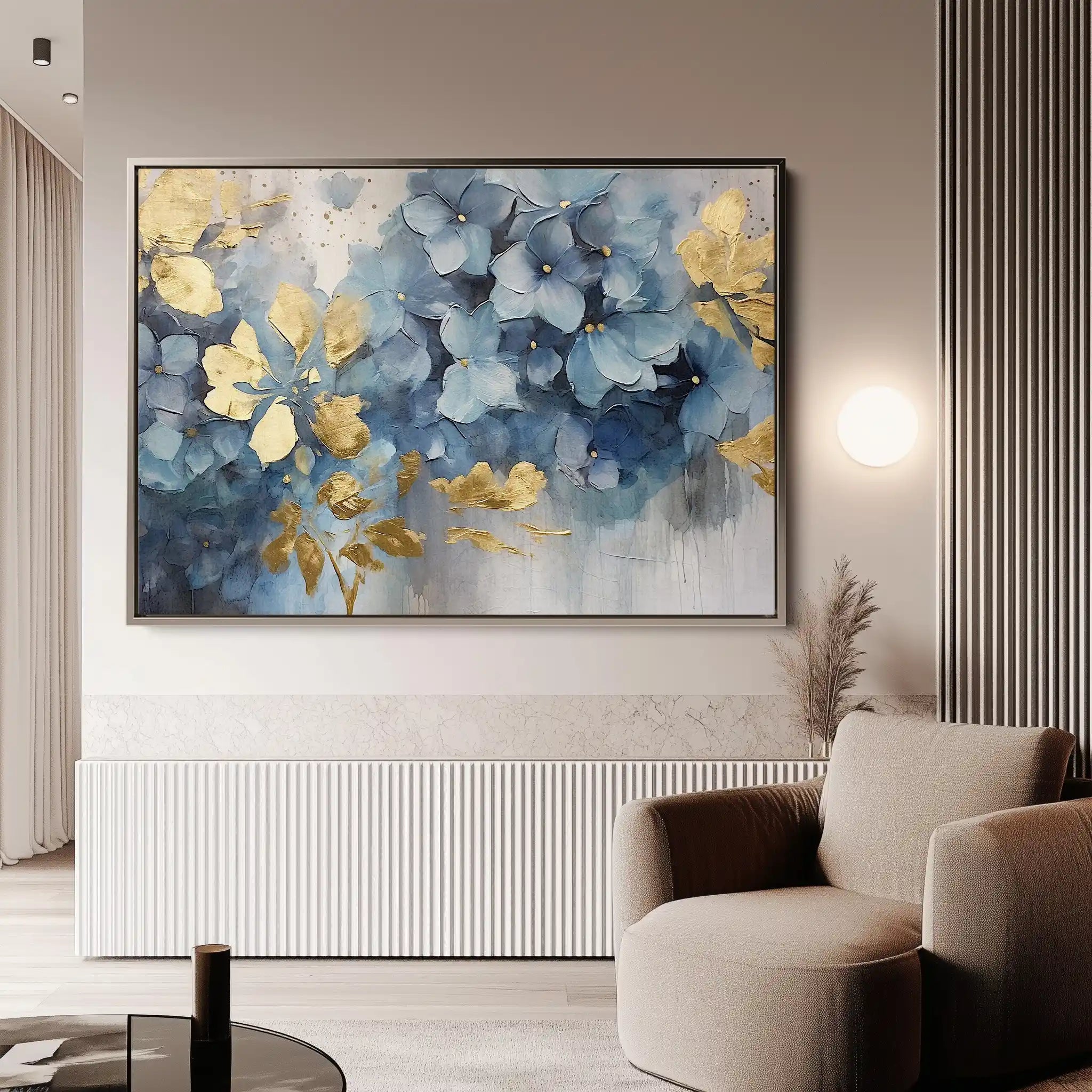 Floral 216 Canvas Art 60 x 40 cm / Black