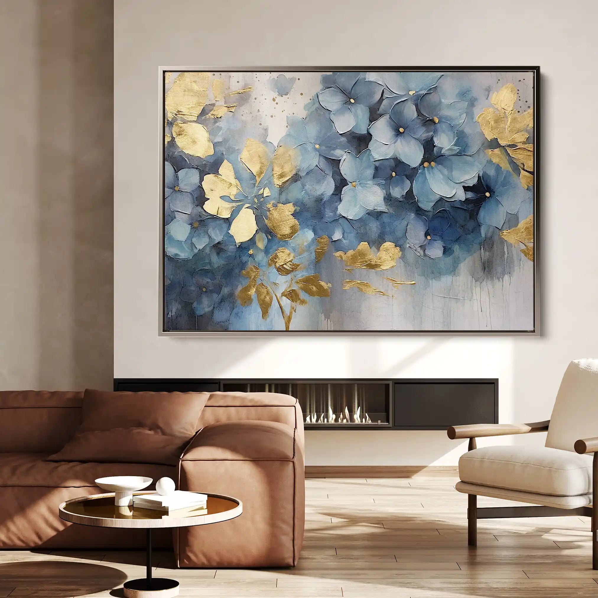 Floral 216 Canvas Art 60 x 40 cm / Black