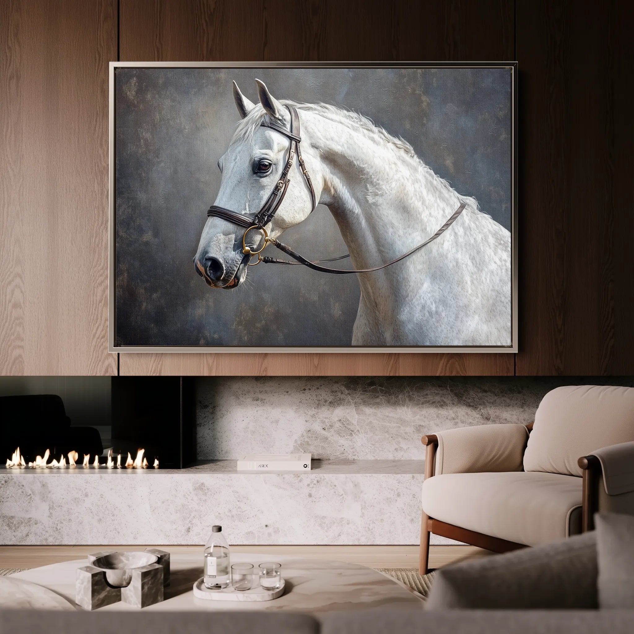 Horses 216 Canvas Art 18" x 24" / 45 x 60 cm / Black