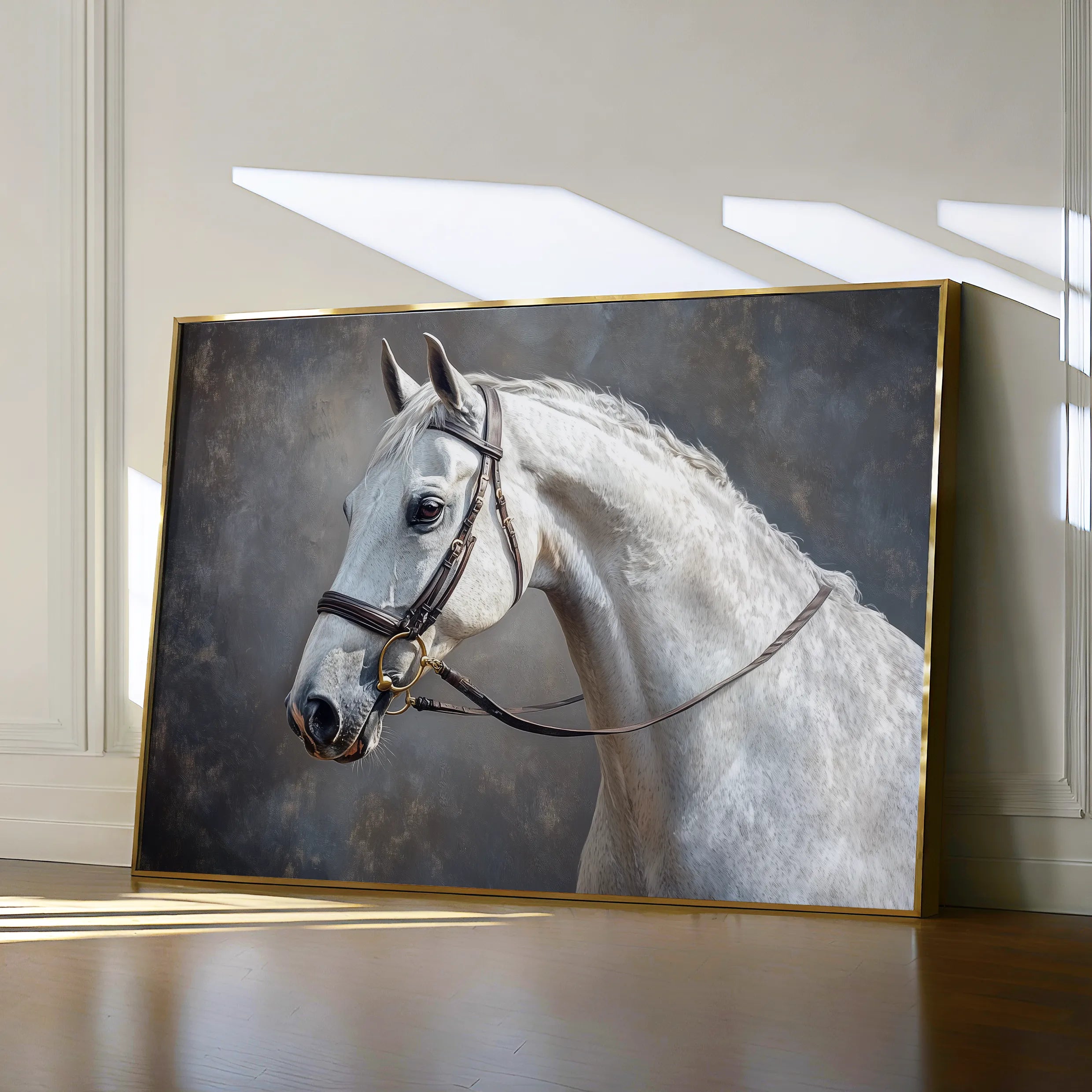 Horses 216 Canvas Art 18" x 24" / 45 x 60 cm / Black
