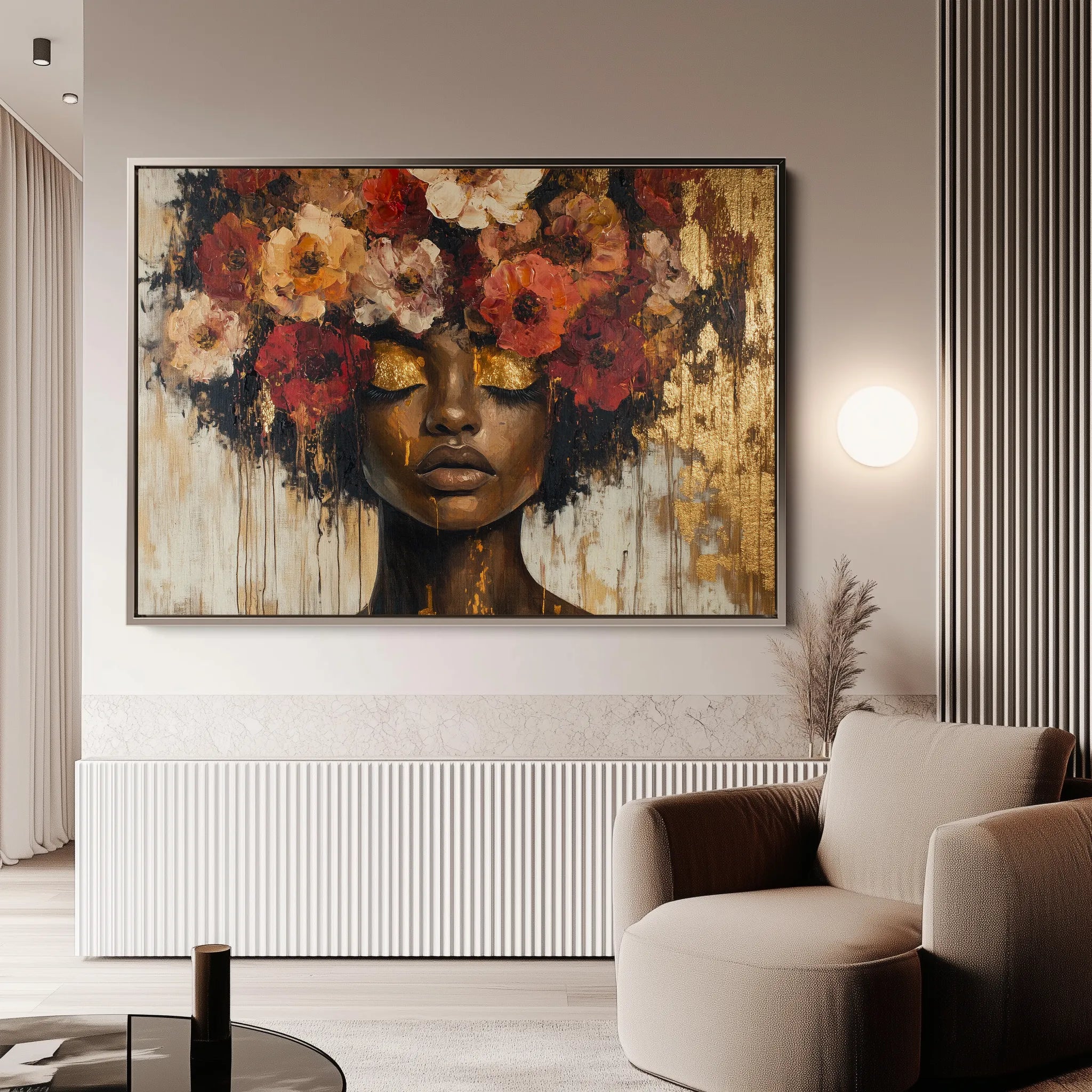 Portrait 216 Canvas Art 18" x 24" / 45 x 60 cm / Black