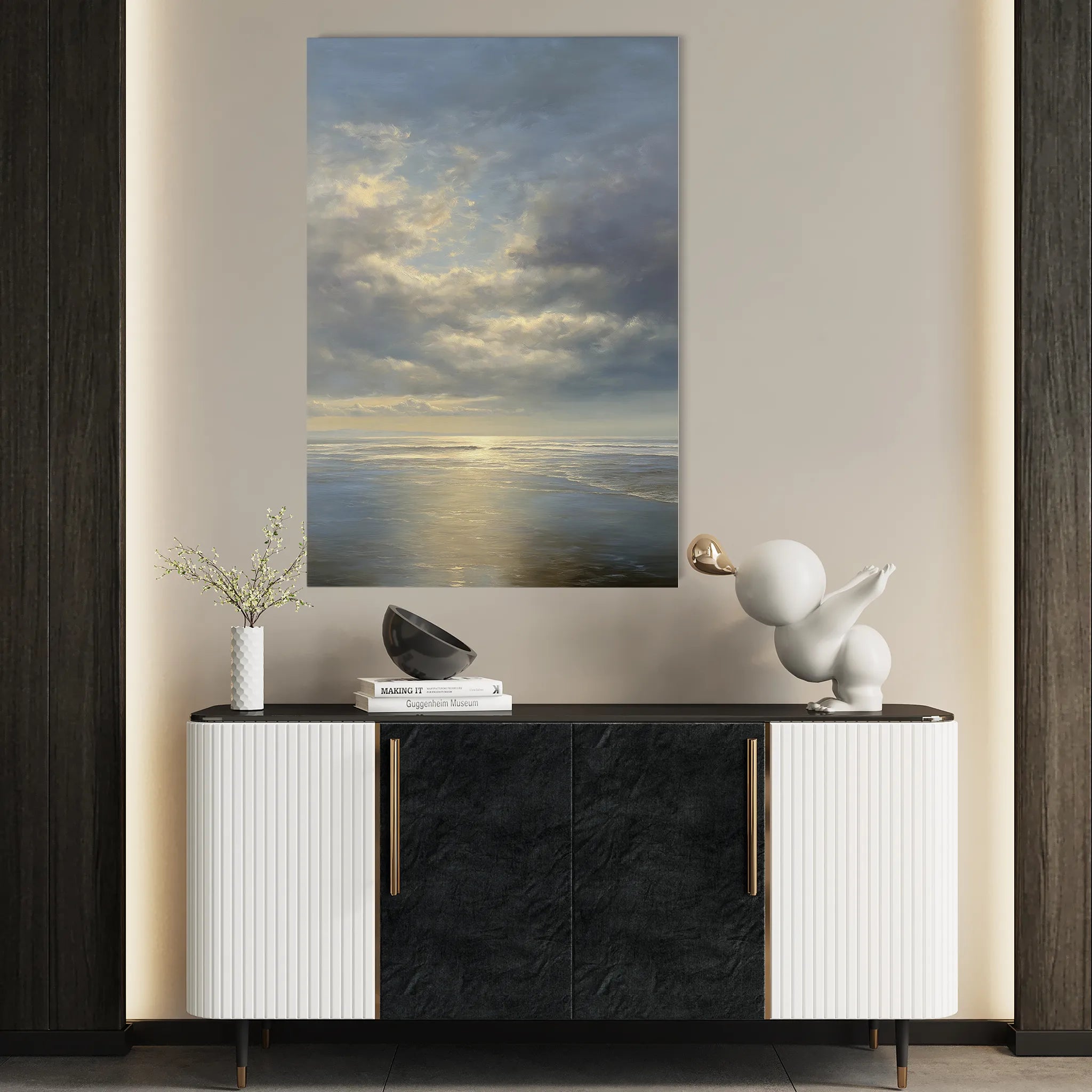 Abstract 2160 Canvas Art 18" x 24" / 45 x 60 cm / Black