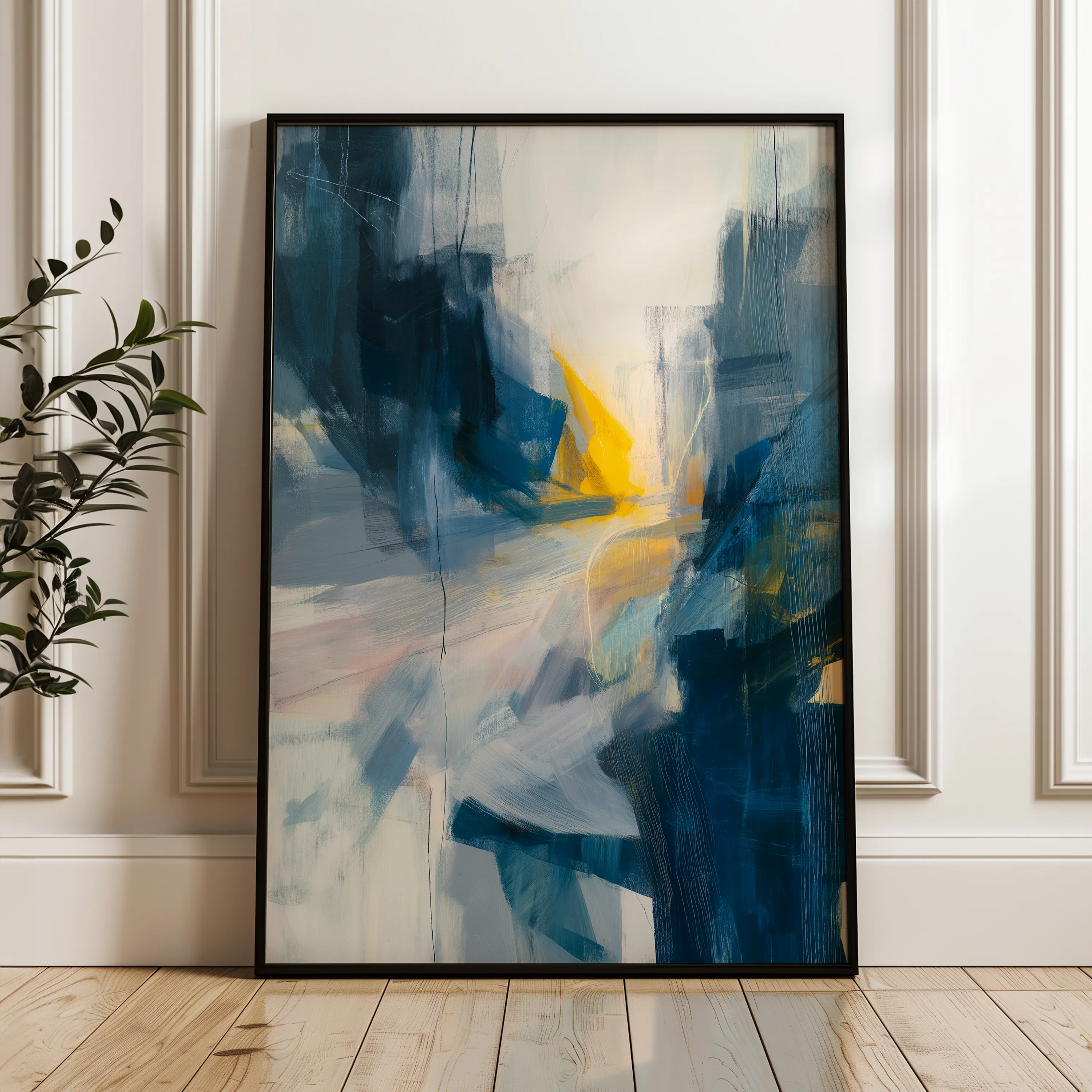 Abstract 2163 Canvas Art 18" x 24" / 45 x 60 cm / Black