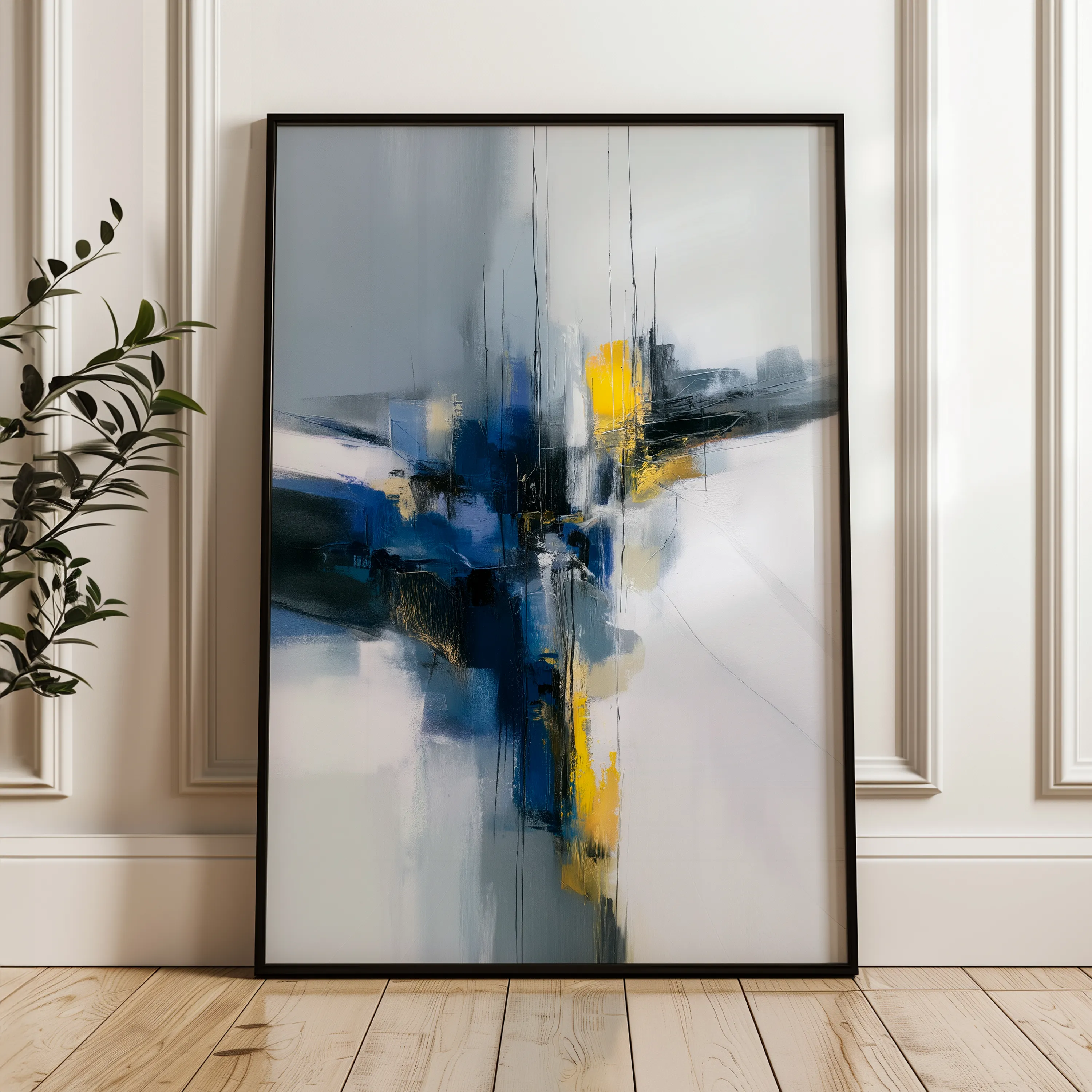 Abstract 2164 Canvas Art 18" x 24" / 45 x 60 cm / Black