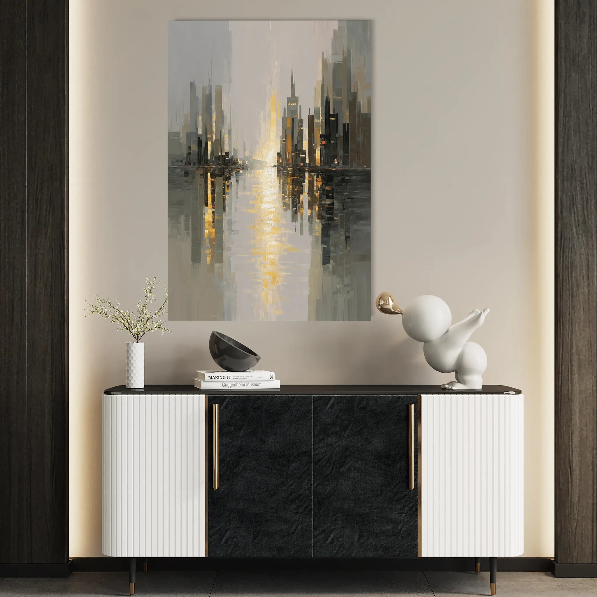 Abstract 2165 Canvas Art 18" x 24" / 45 x 60 cm / Black