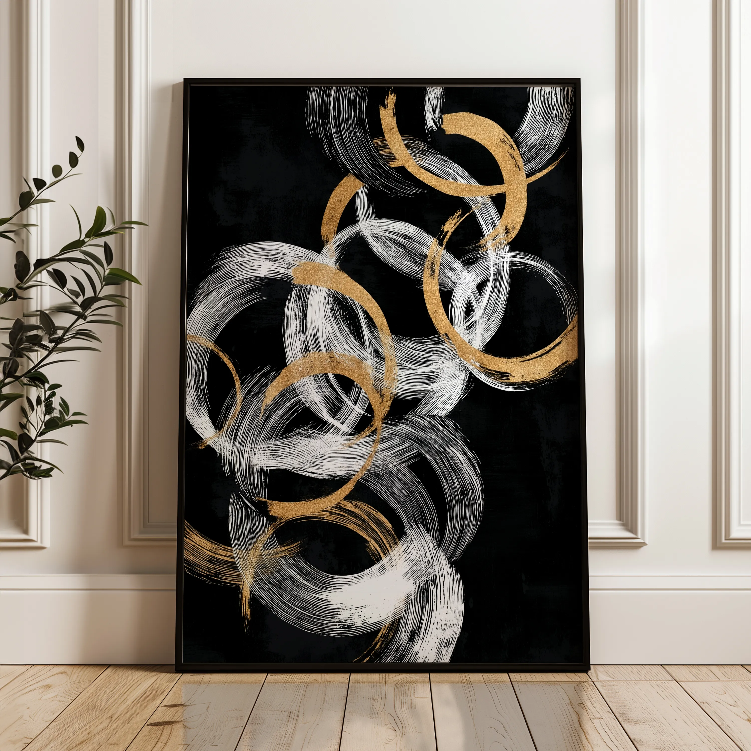 Abstract 2166 Canvas Art 18" x 24" / 45 x 60 cm / Black