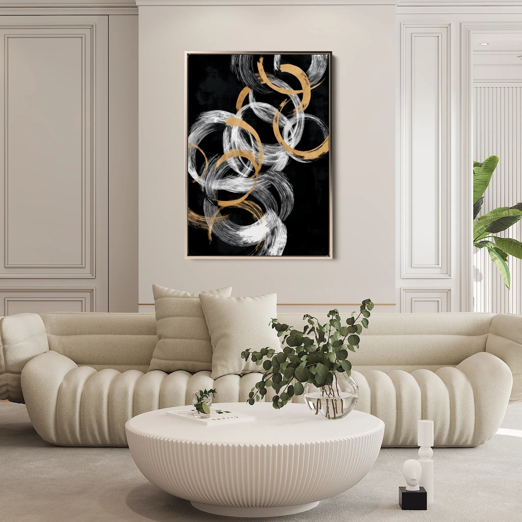 Abstract 2166 Canvas Art 18" x 24" / 45 x 60 cm / Black