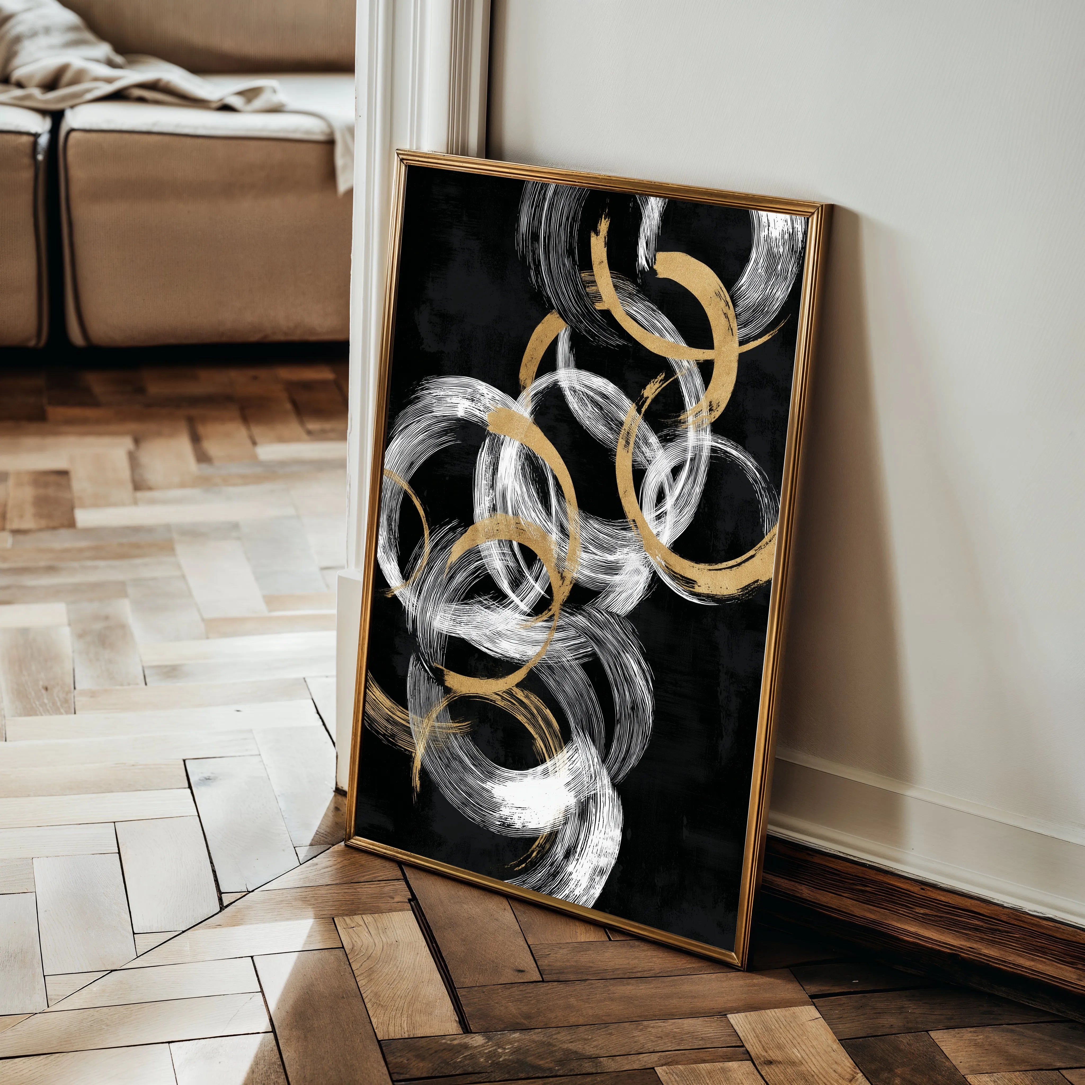 Abstract 2166 Canvas Art 18" x 24" / 45 x 60 cm / Black